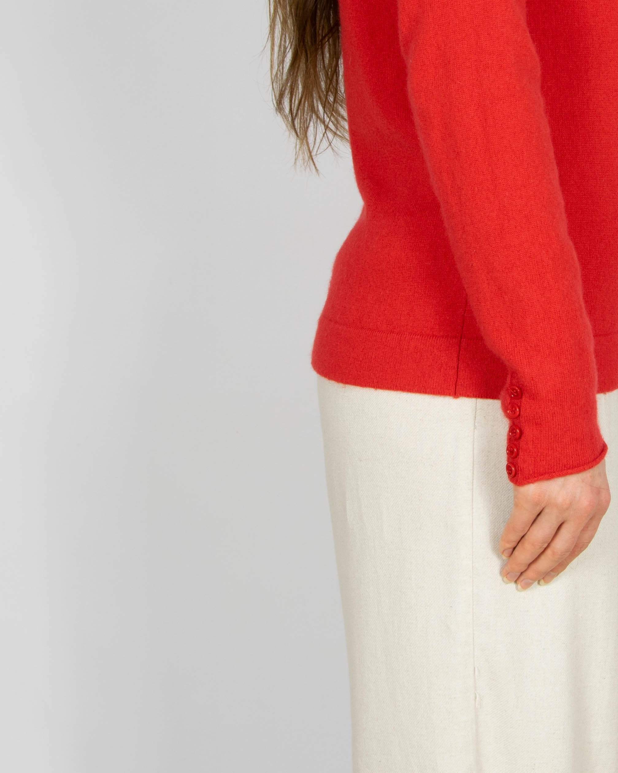 Czerwony wełniano (merino) kaszmirowy sweter AC merino/cashmere -S/M