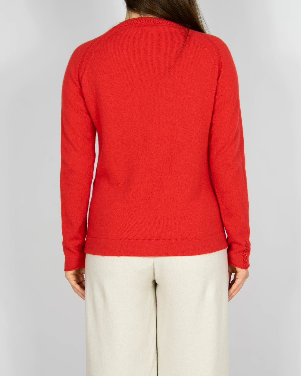 Czerwony wełniano (merino) kaszmirowy sweter AC merino/cashmere -S/M