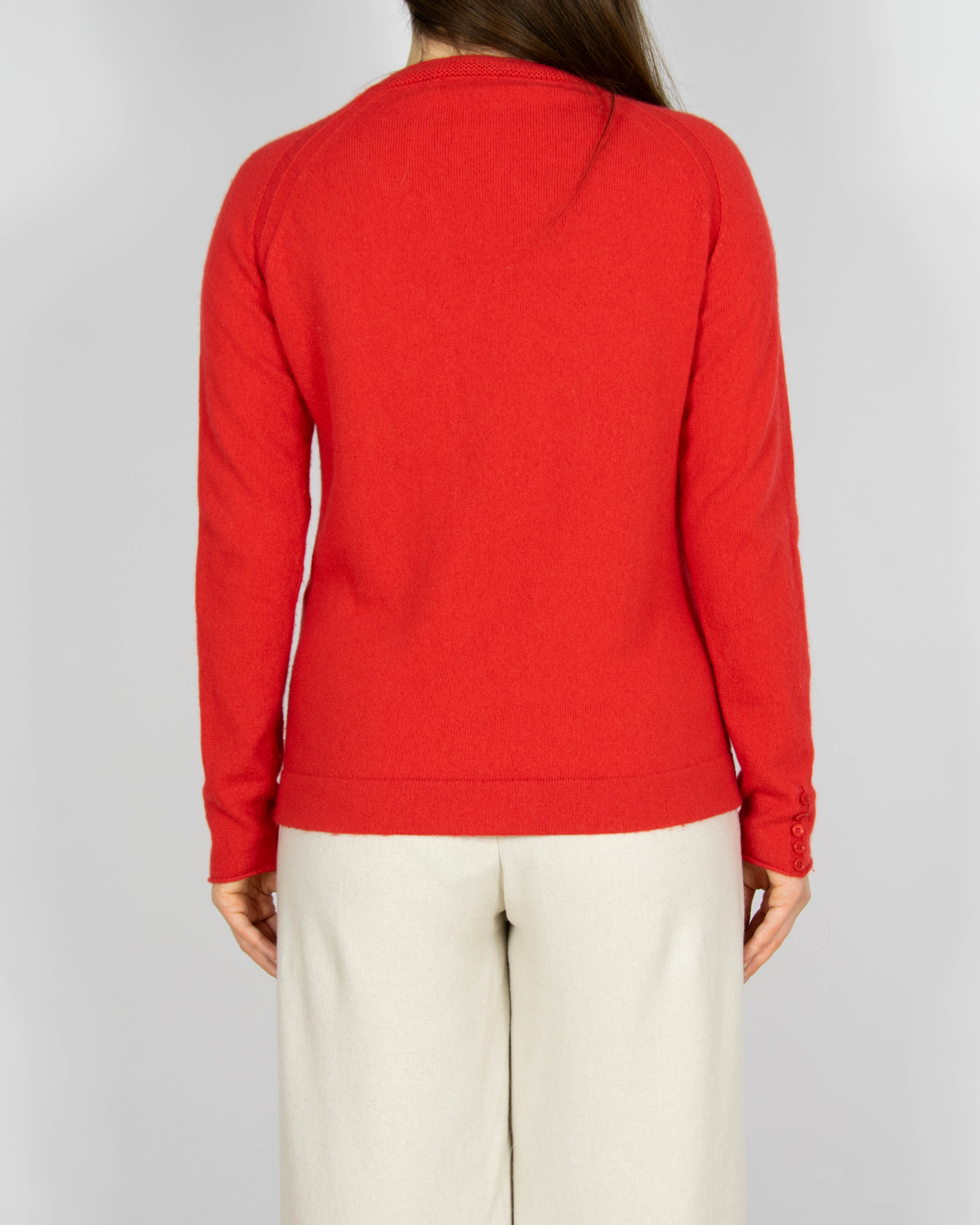 Czerwony wełniano (merino) kaszmirowy sweter AC merino/cashmere -S/M