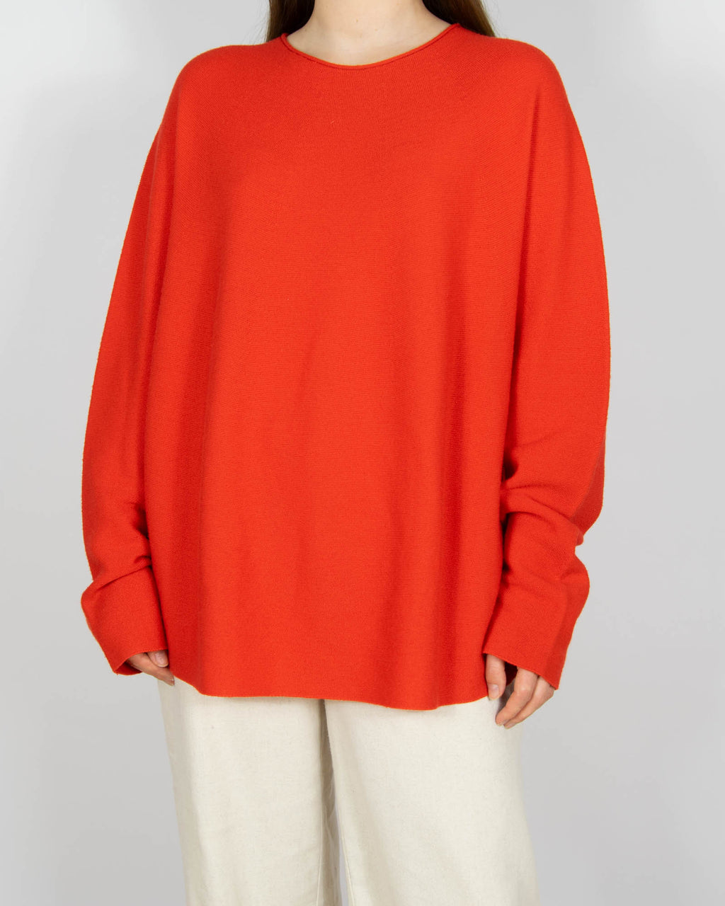 Czerwony wełniany (merino) sweter DRYKORN