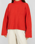 Czerwony wełniany sweter golf InWear