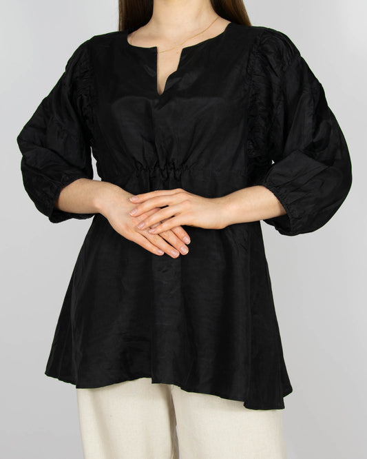 Czarna jedwabna bluzka Marie Philippe - M/L