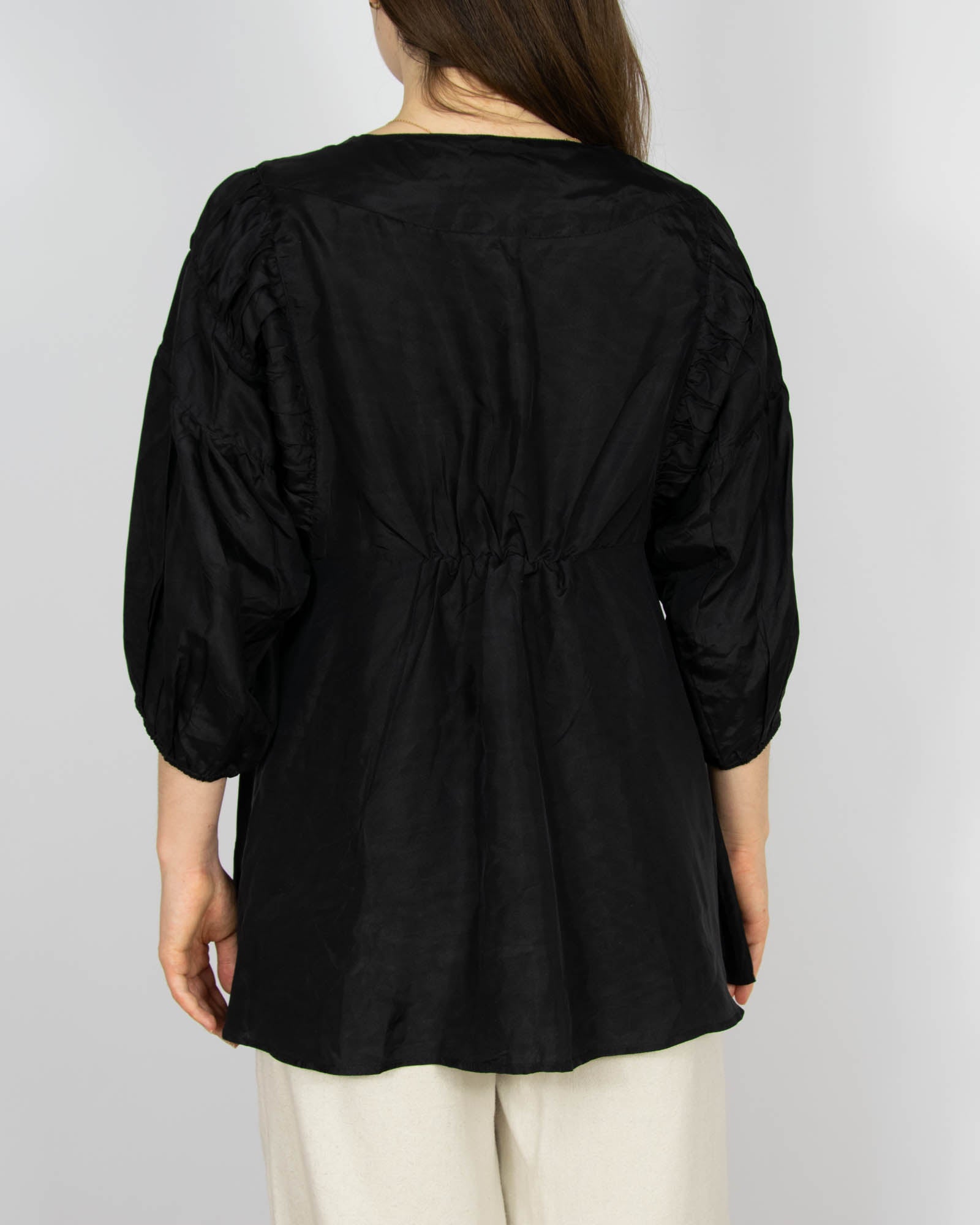 Czarna jedwabna bluzka Marie Philippe - M/L