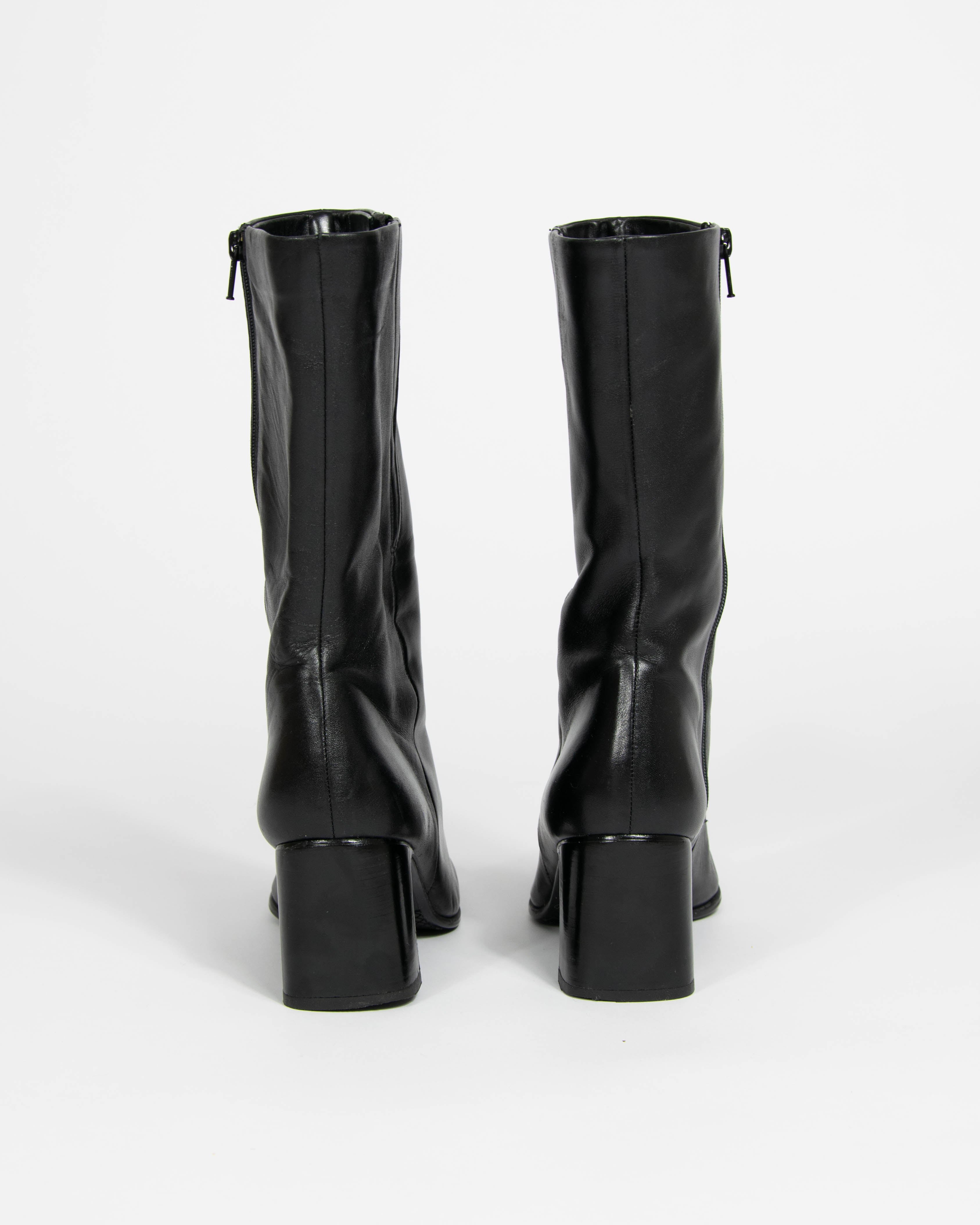 Czarne skórzane buty na obcasie ECCO (Made in Italy) - 38 (24 cm)