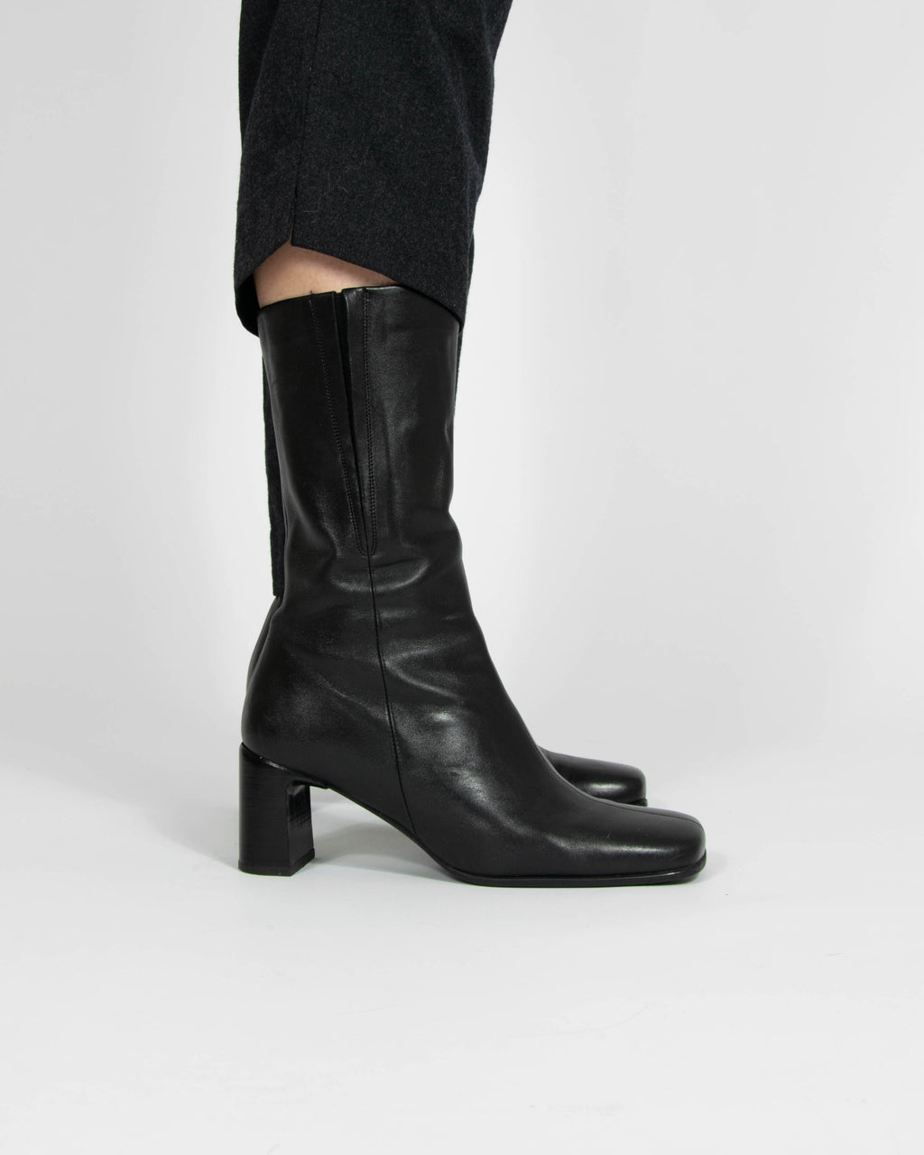Czarne skórzane buty na obcasie ECCO (Made in Italy) - 38 (24 cm)