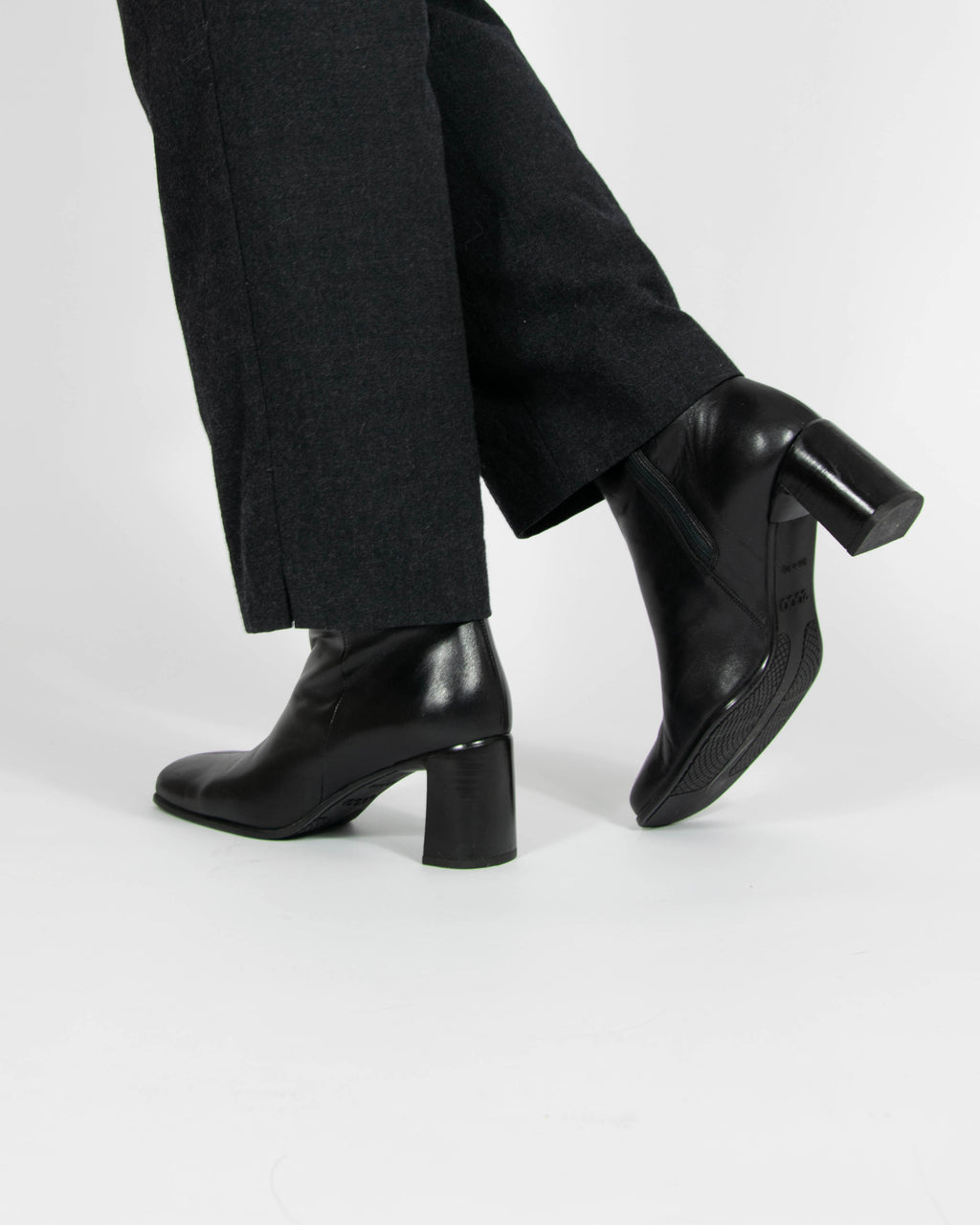 Czarne skórzane buty na obcasie ECCO (Made in Italy) - 38 (24 cm)