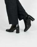 Czarne skórzane buty na obcasie ECCO (Made in Italy) - 38 (24 cm)