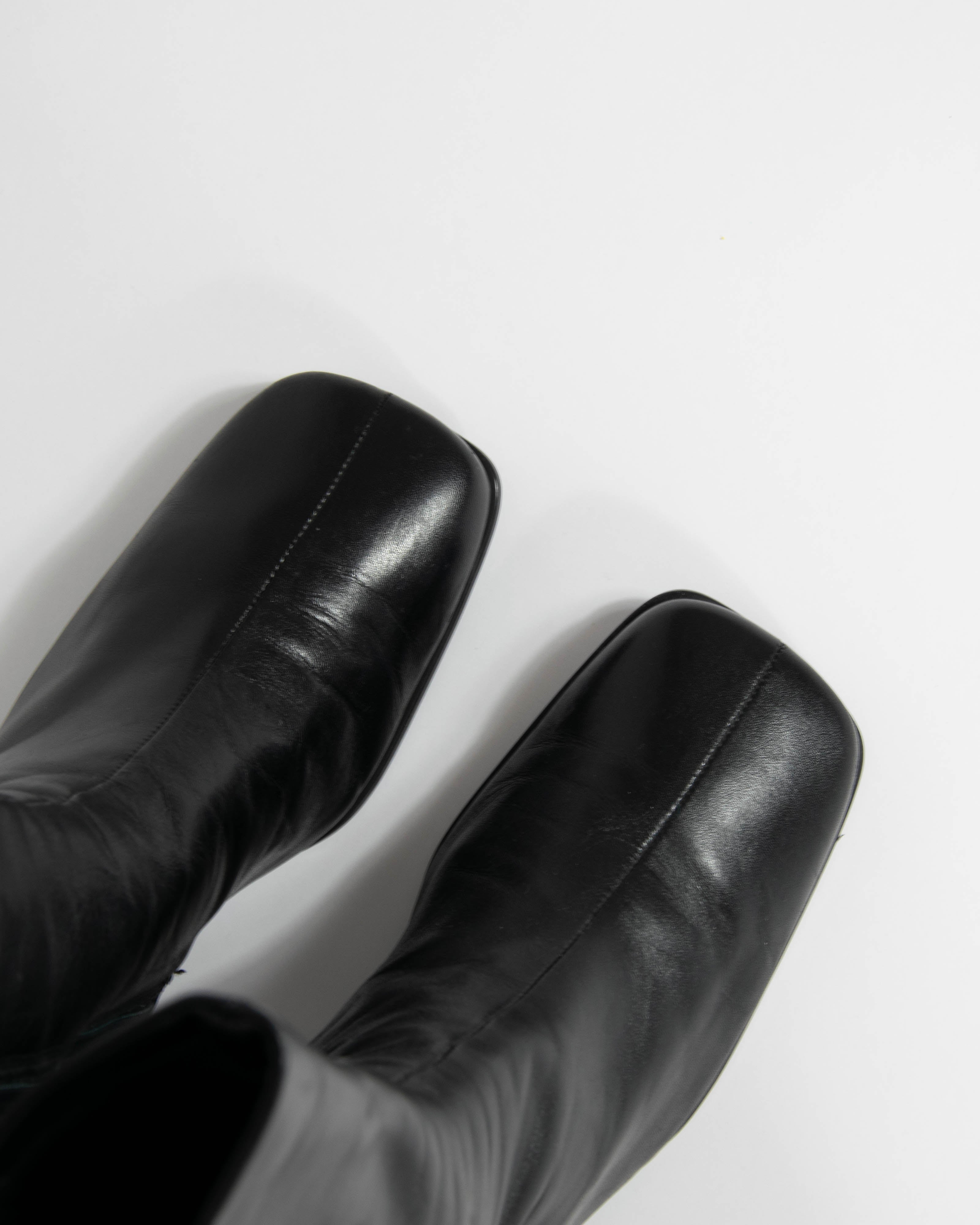 Czarne skórzane buty na obcasie ECCO (Made in Italy) - 38 (24 cm)
