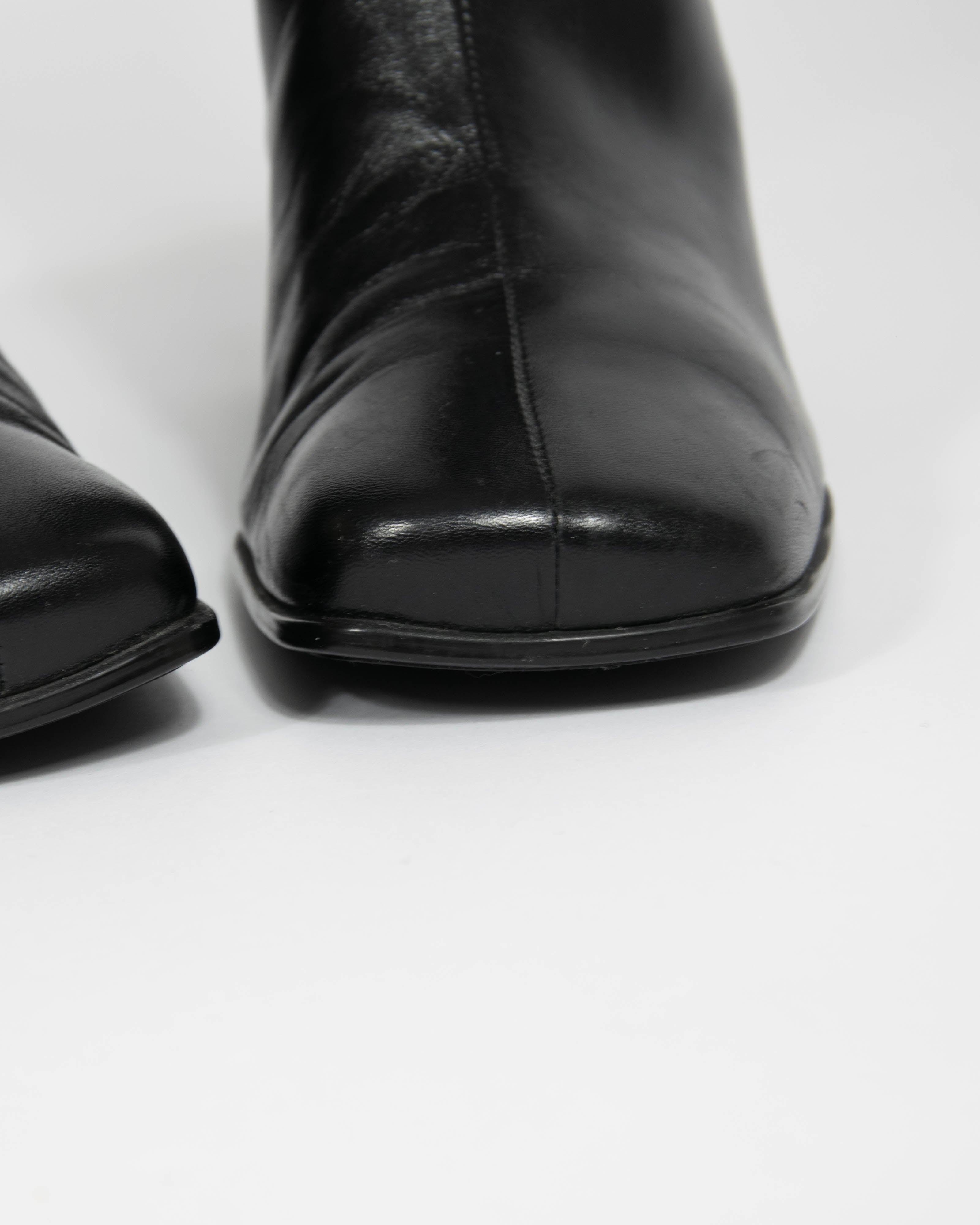 Czarne skórzane buty na obcasie ECCO (Made in Italy) - 38 (24 cm)