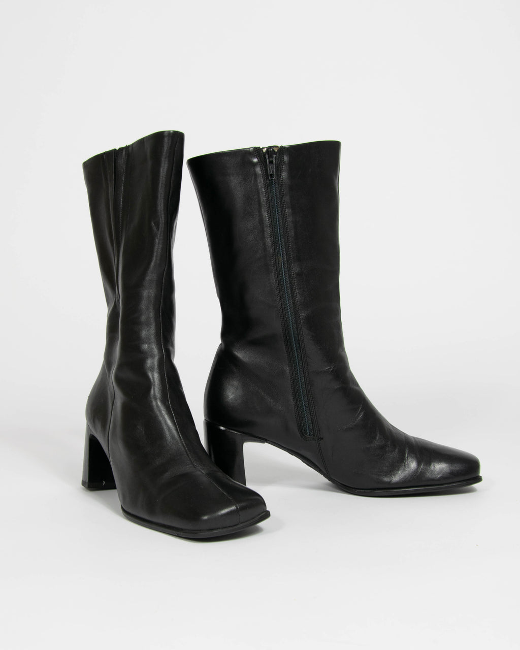 Czarne skórzane buty na obcasie ECCO (Made in Italy) - 38 (24 cm)