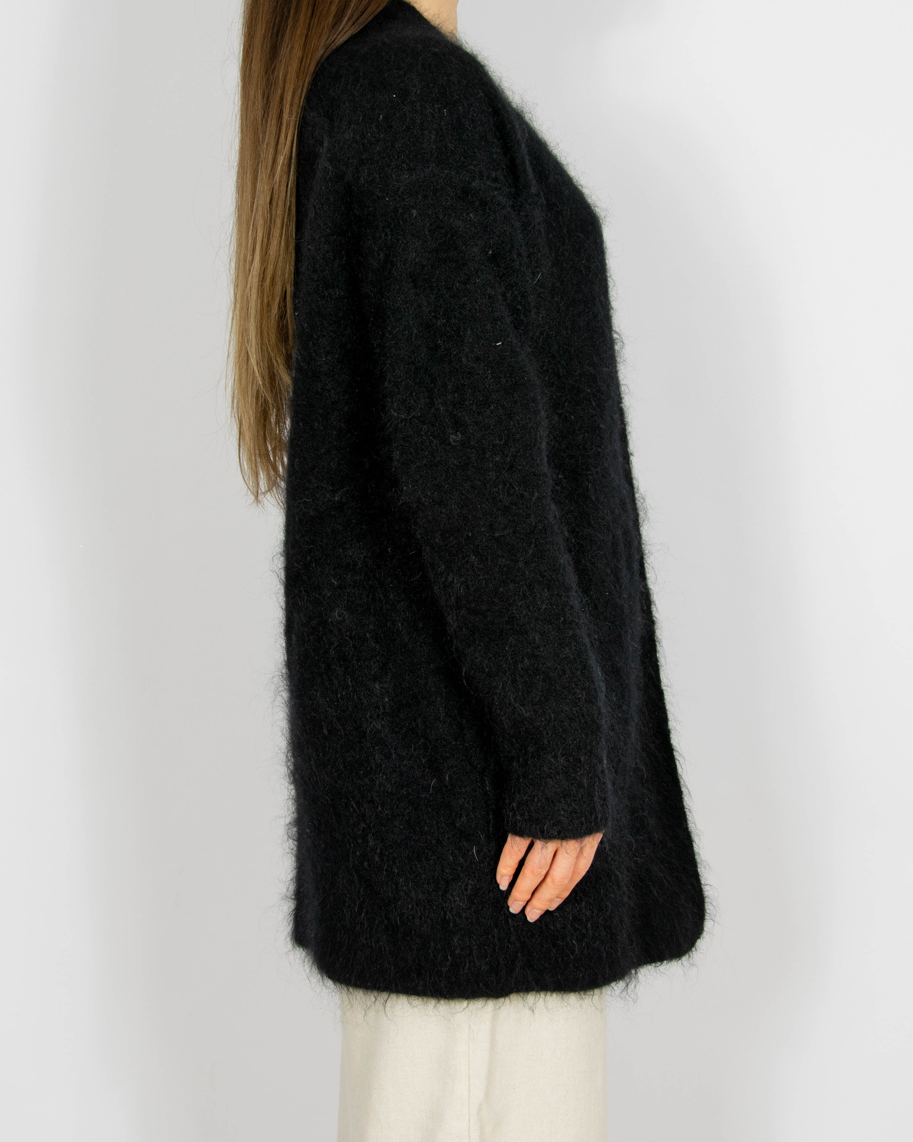 Czarny wełniany (kid moher + wełna) kardigan By Malene Birger - M