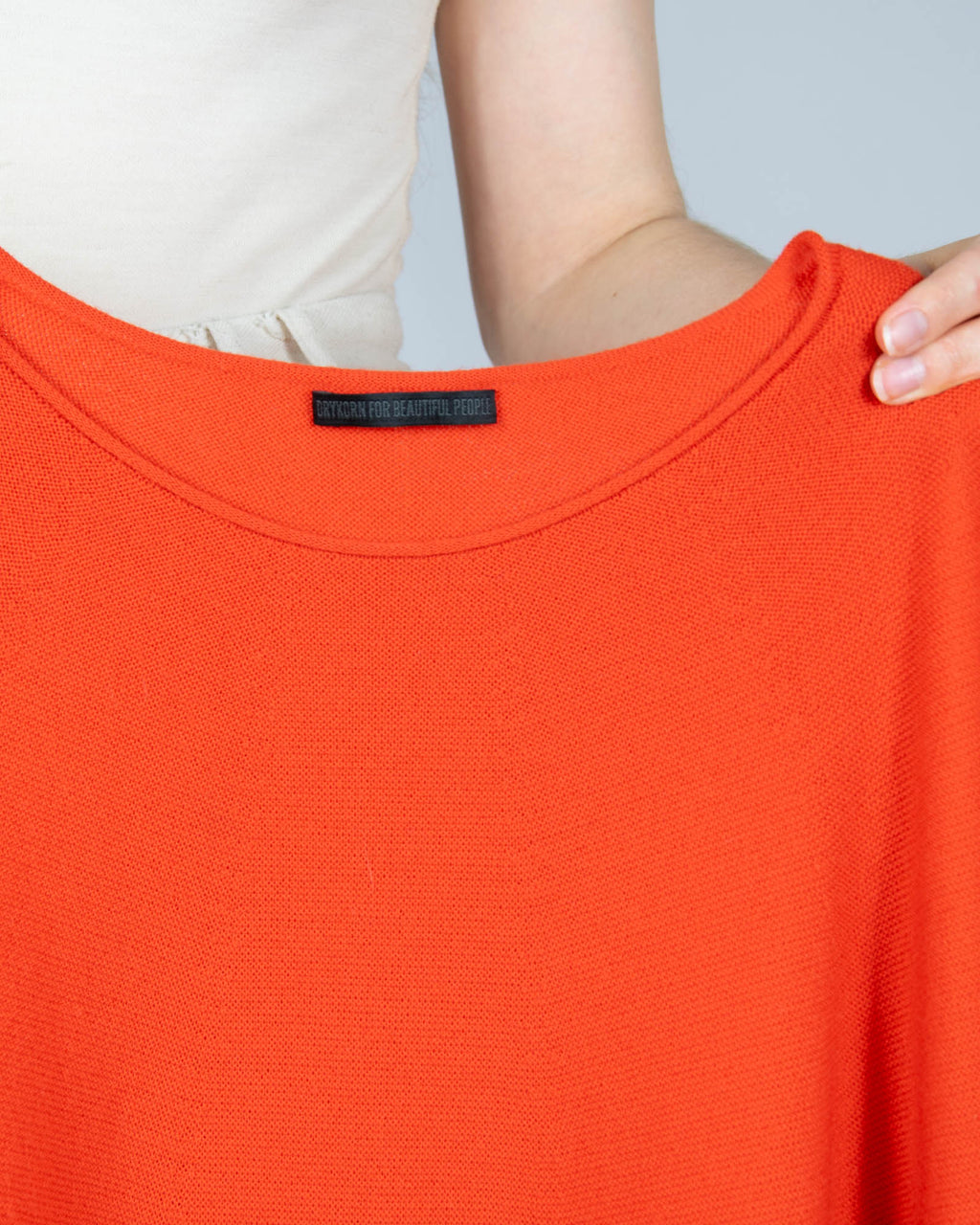 Czerwony wełniany (merino) sweter DRYKORN - XL