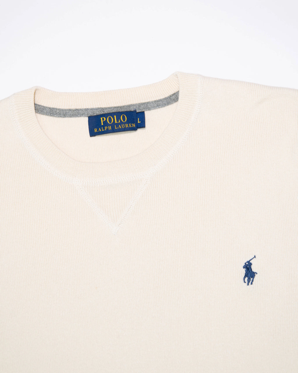 Kremowy bawełniany sweter Ralph Lauren - L