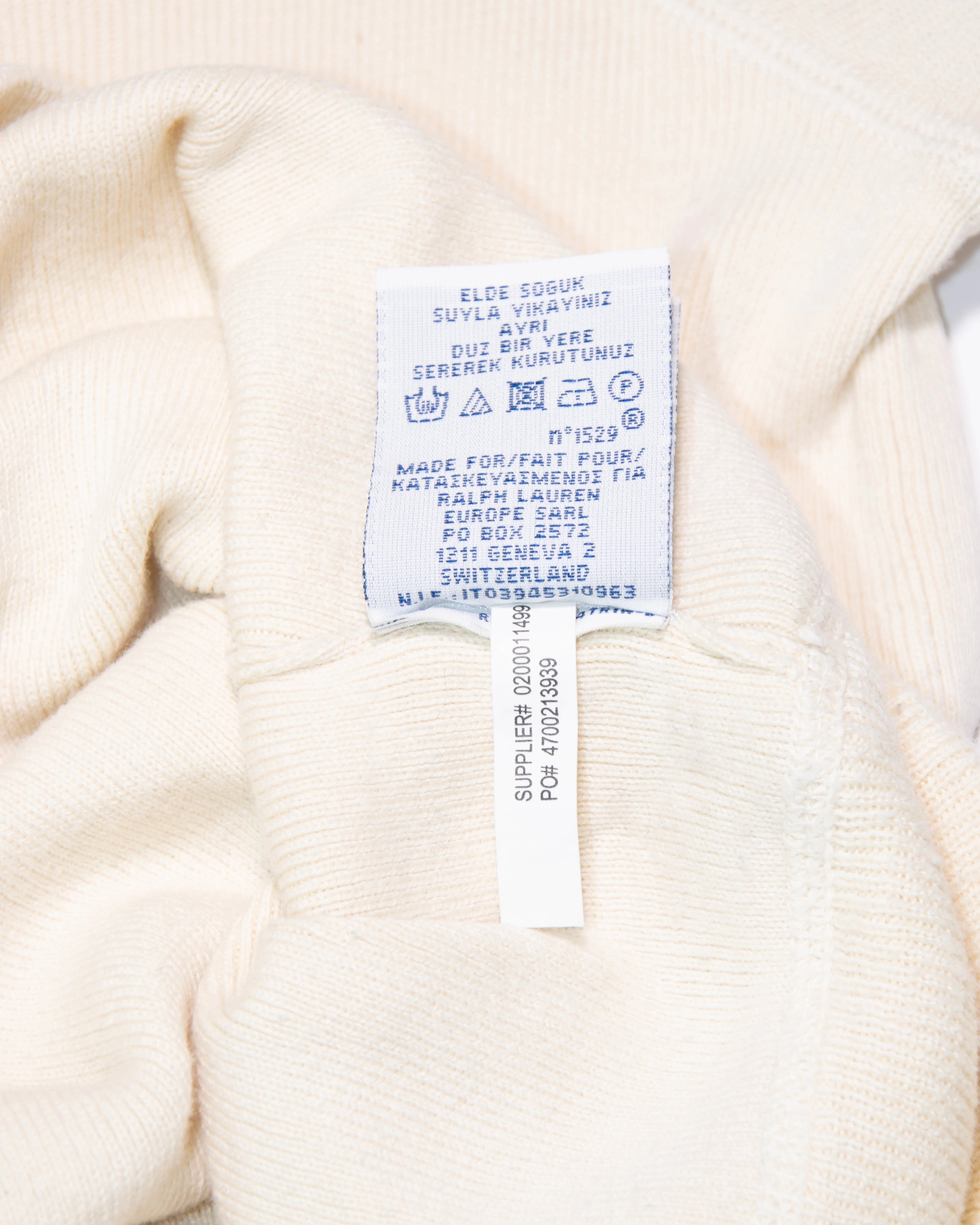 Kremowy bawełniany sweter Ralph Lauren - L