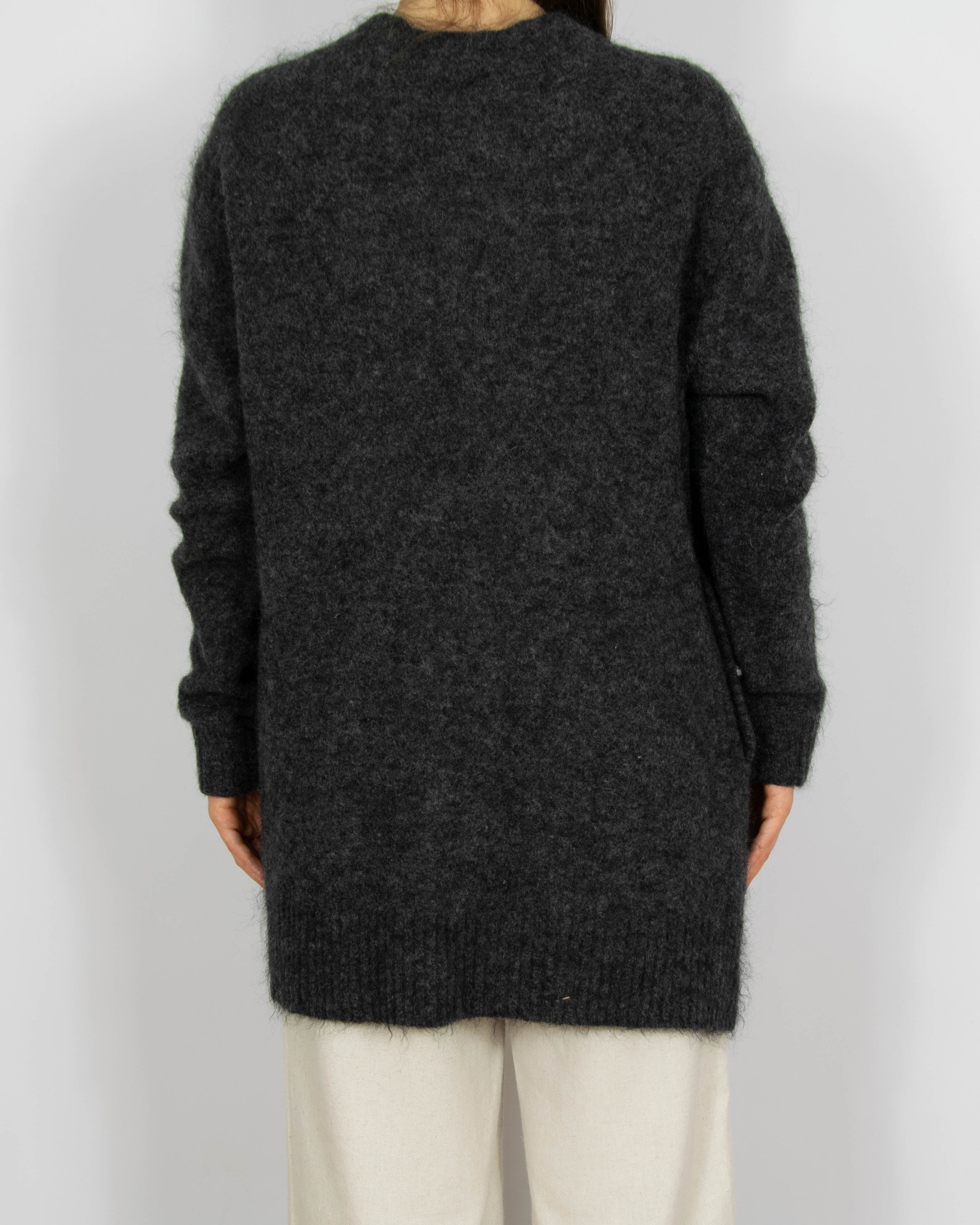 Ciemnoszary wełniany (moher + wełna) kardigan Acne Studios - S/M
