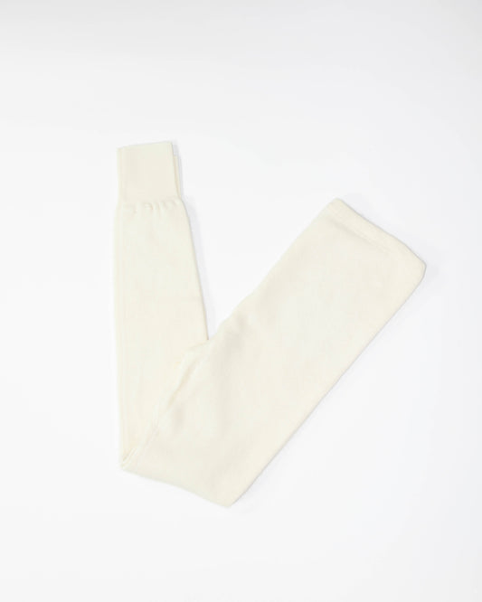 Kremowe wełniane (wełna + angora) legginsy - M