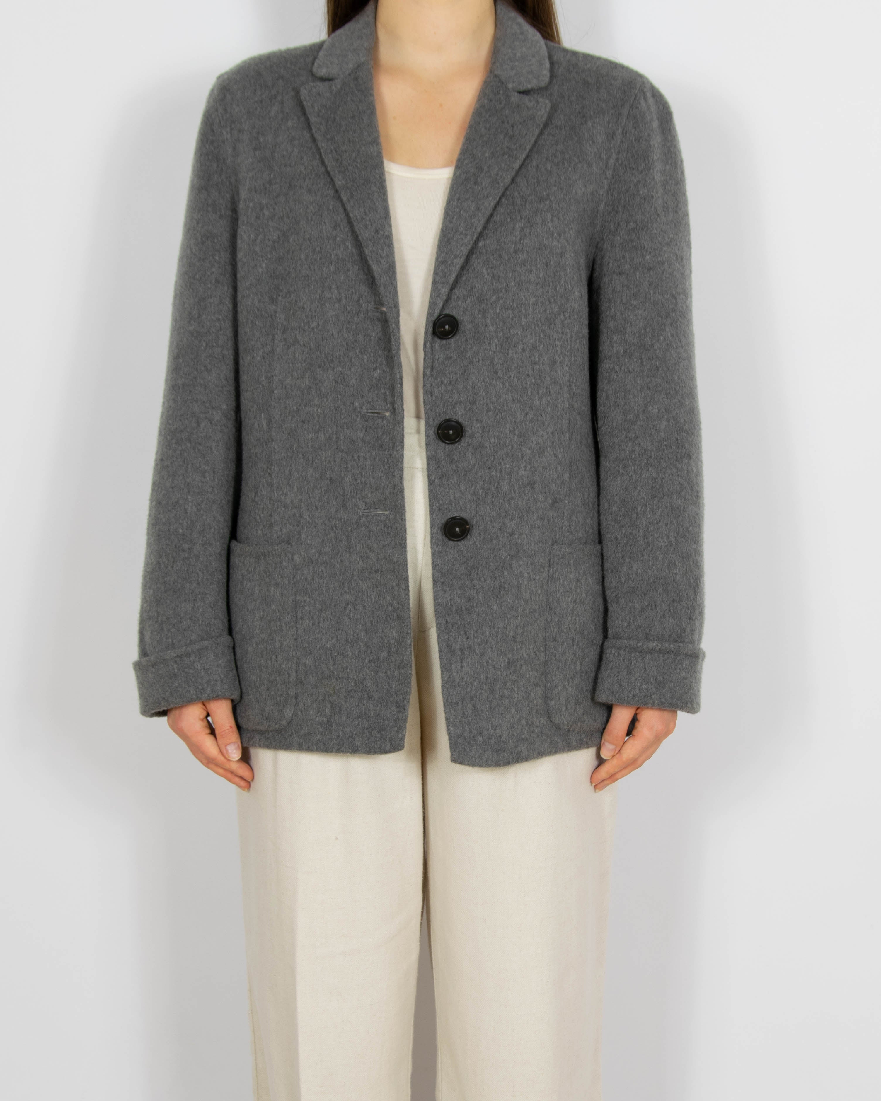 Szary kaszmirowy blazer Colombo Borgosesia Rene Lezard - M