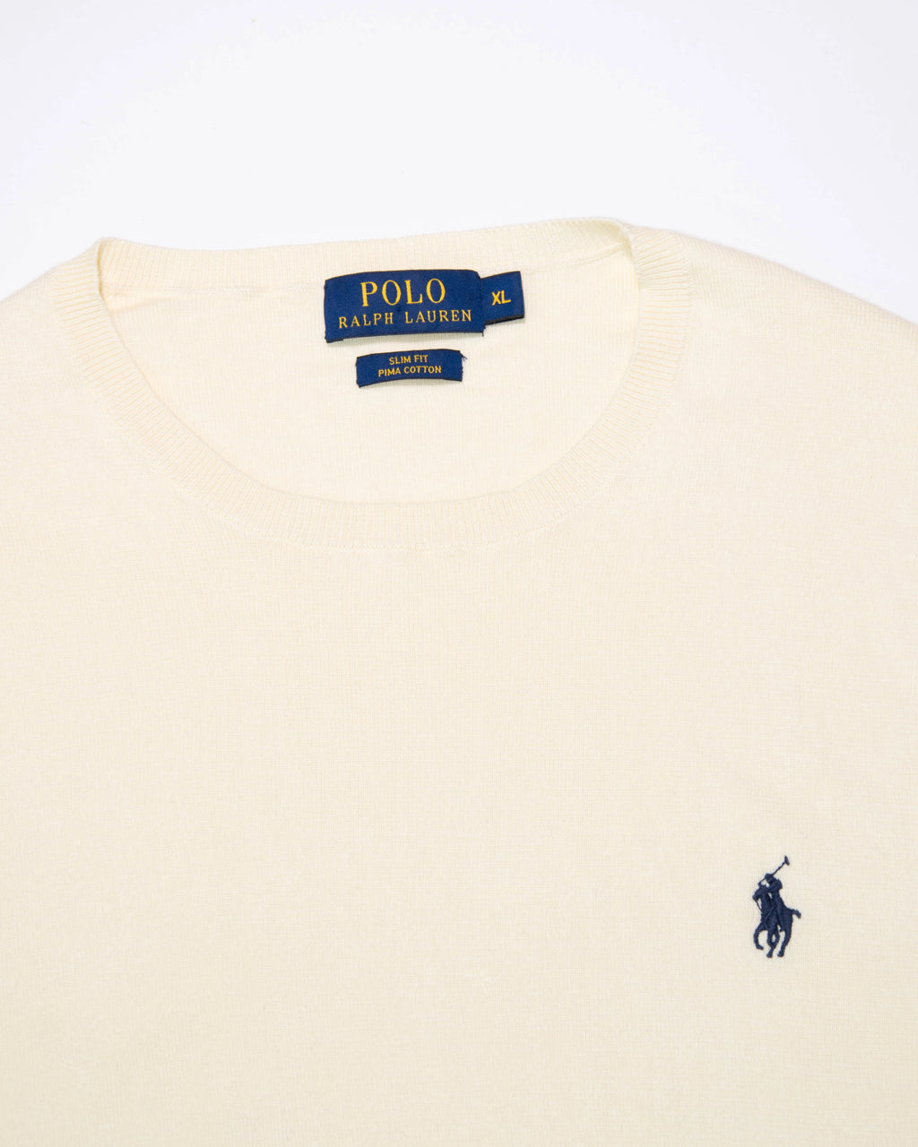 Kremowy bawełniany (pima) sweter Ralph Lauren - XL