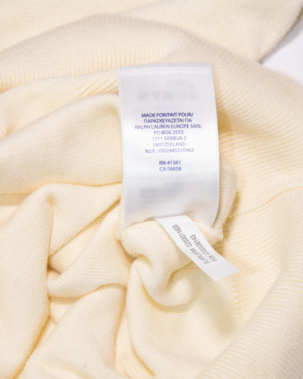 Kremowy bawełniany (pima) sweter Ralph Lauren - XL