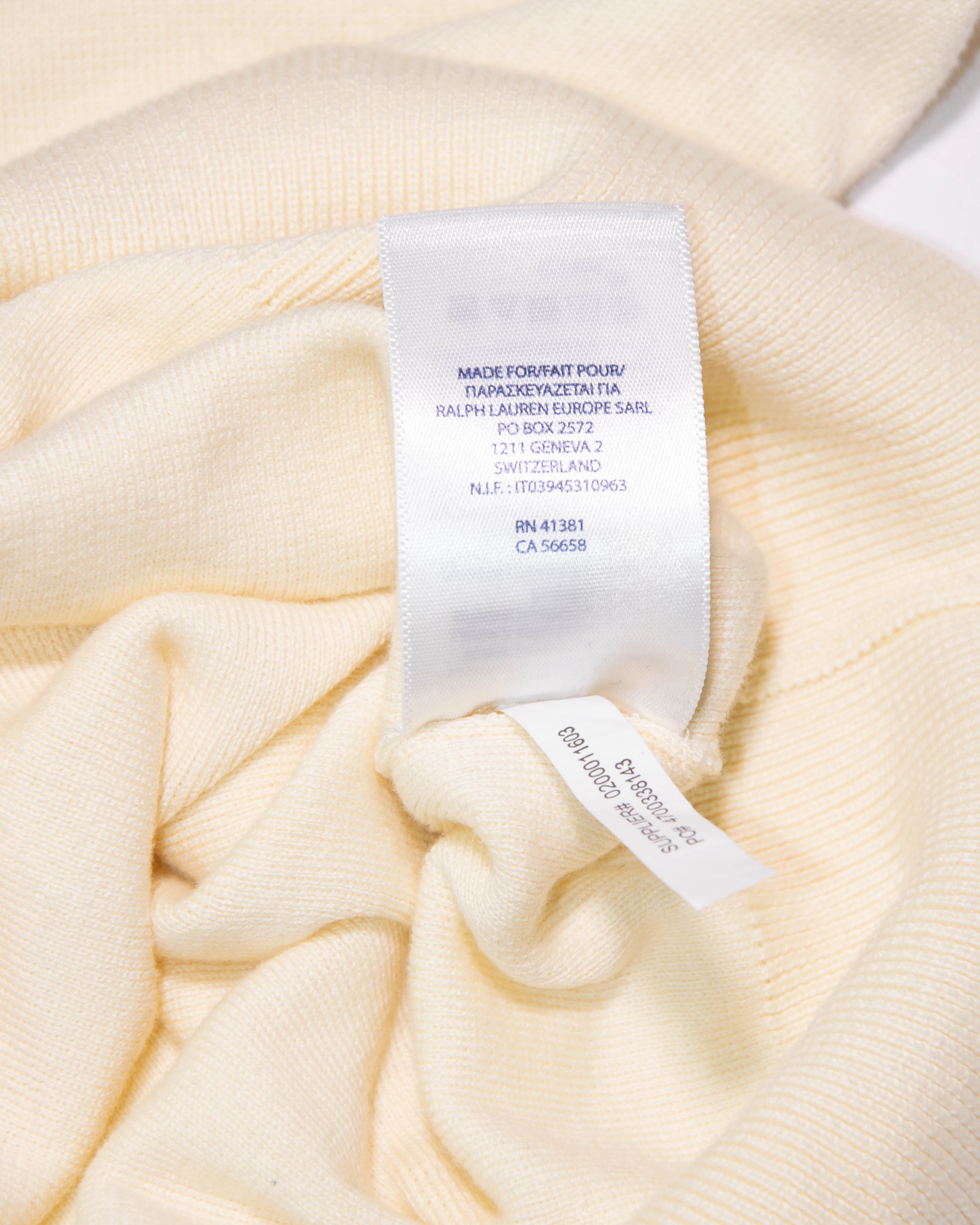 Kremowy bawełniany (pima) sweter Ralph Lauren - XL