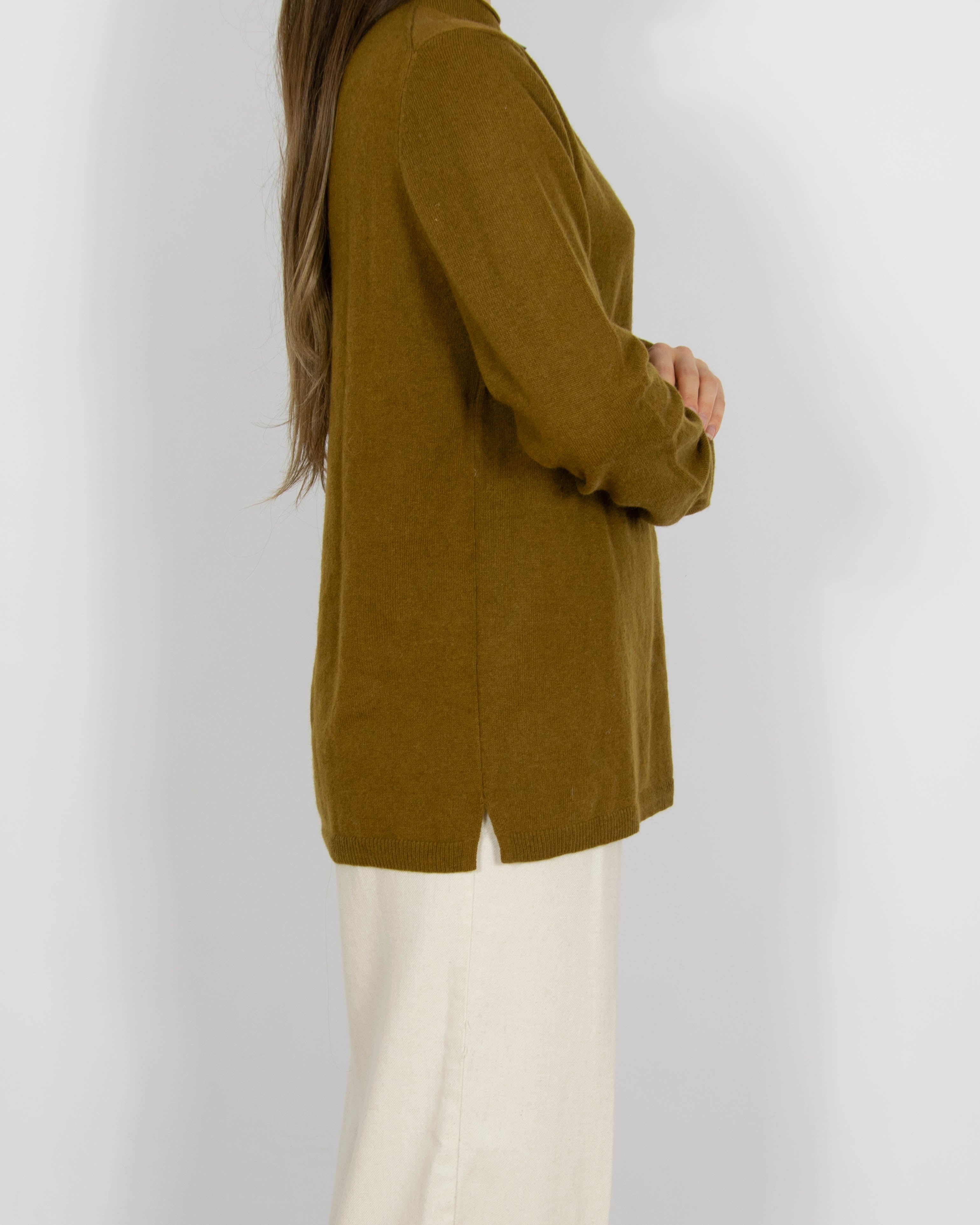 Nowy brązowo rudy wełniany sweter z kaszmirem Massimo Dutti - L/XL