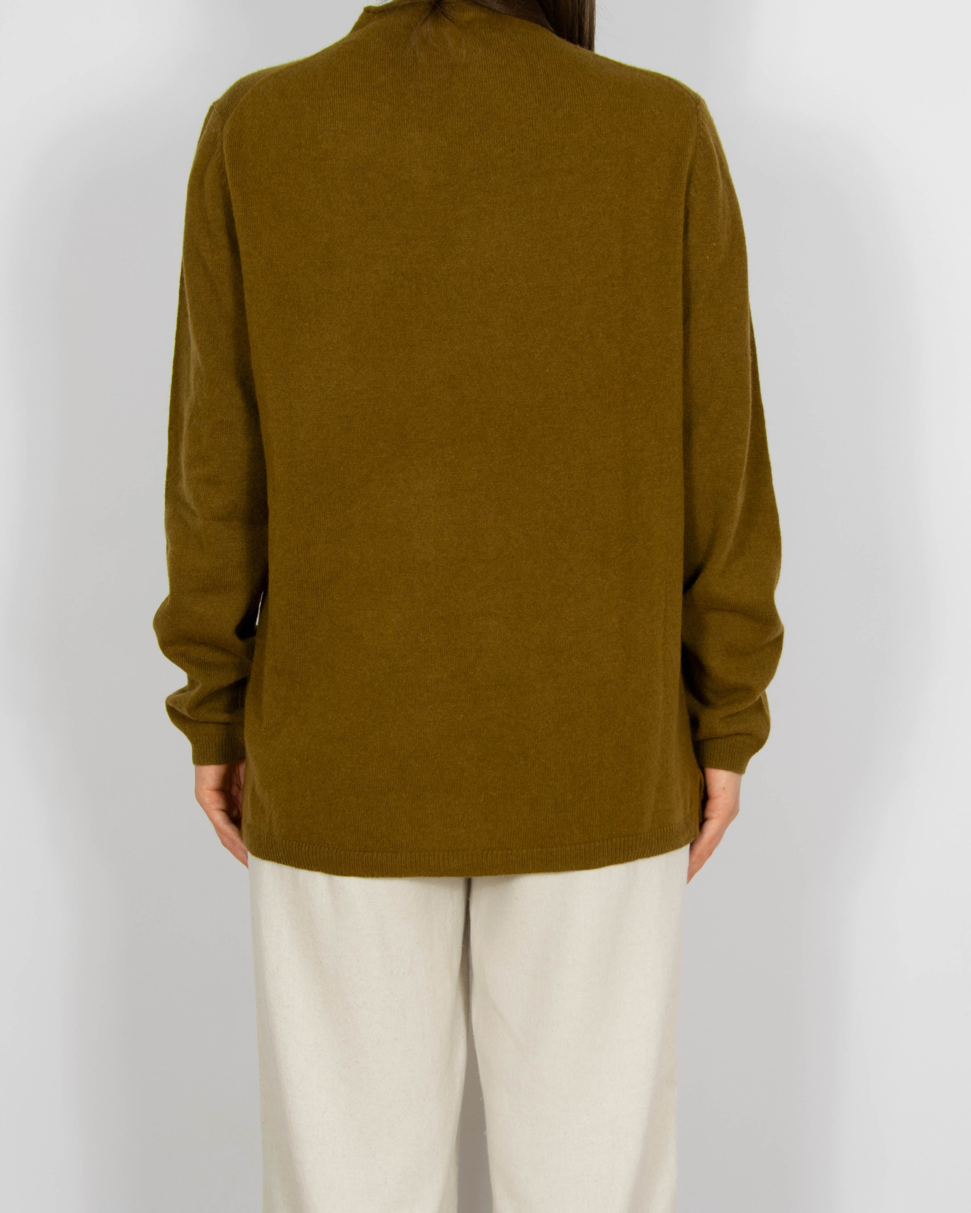 Nowy brązowo rudy wełniany sweter z kaszmirem Massimo Dutti - L/XL