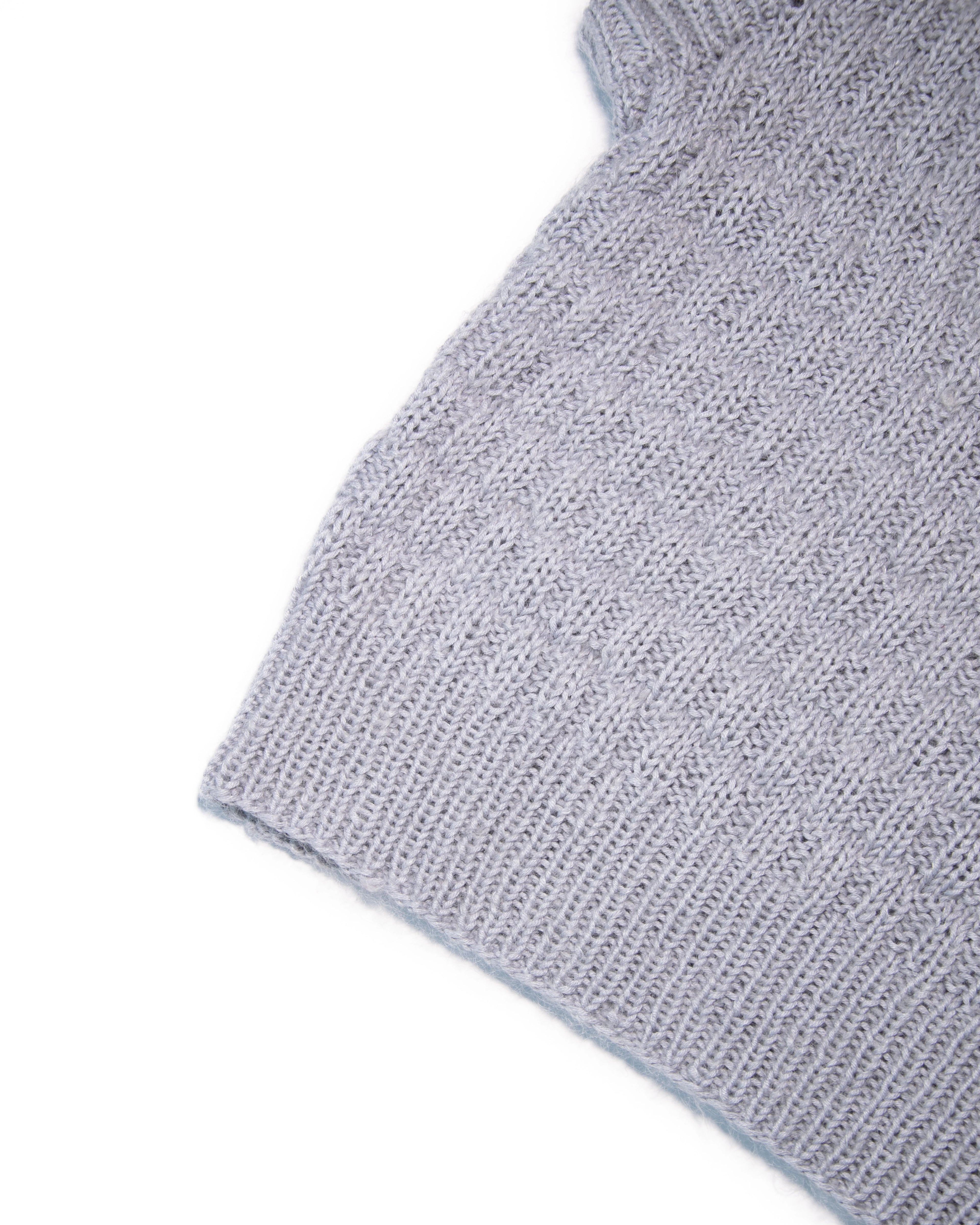 Szaroniebieska wełniana kamizelka HANDMADE - M/L