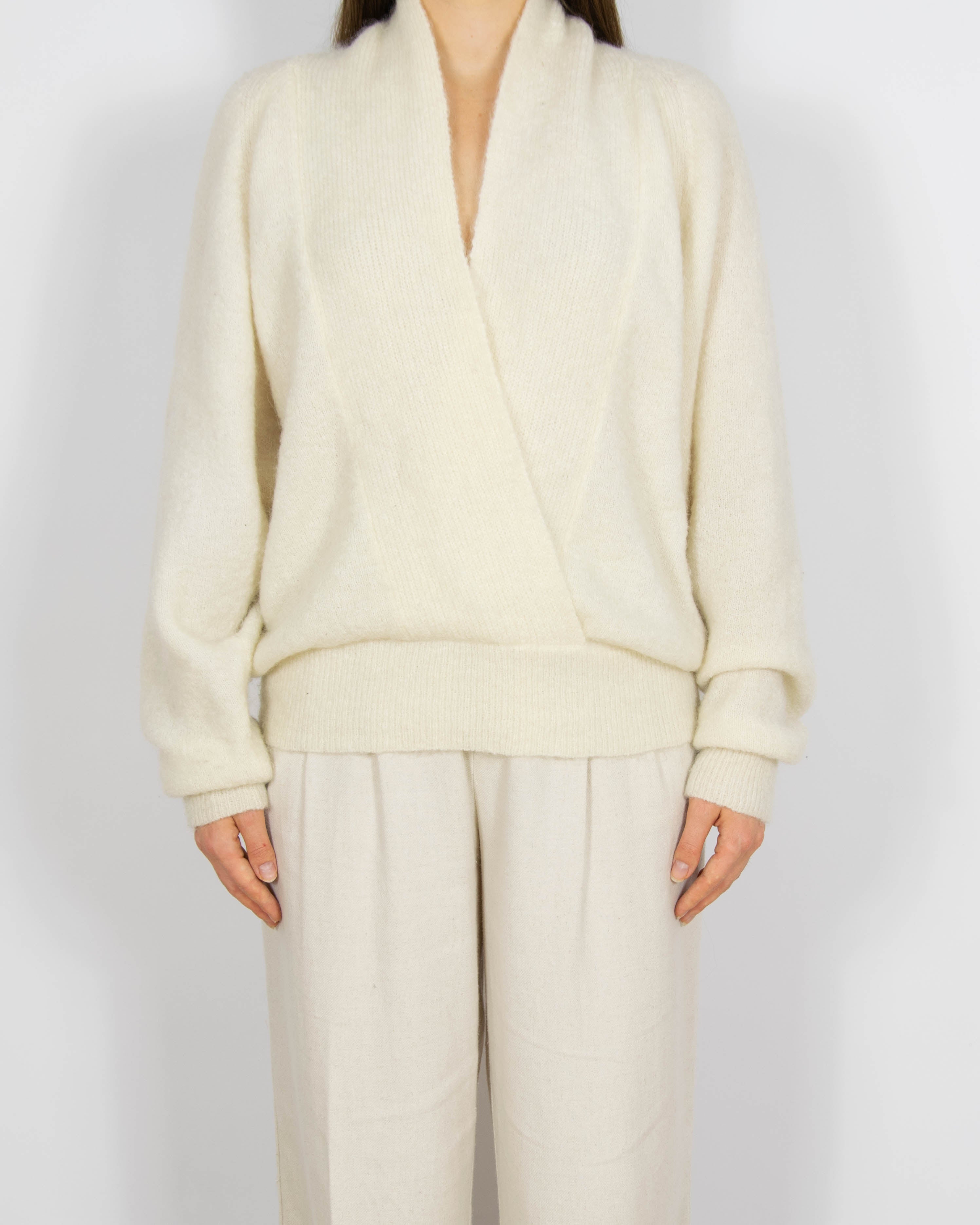 Śmietankowy wełniany sweter (wełna + moher) Designers Remix