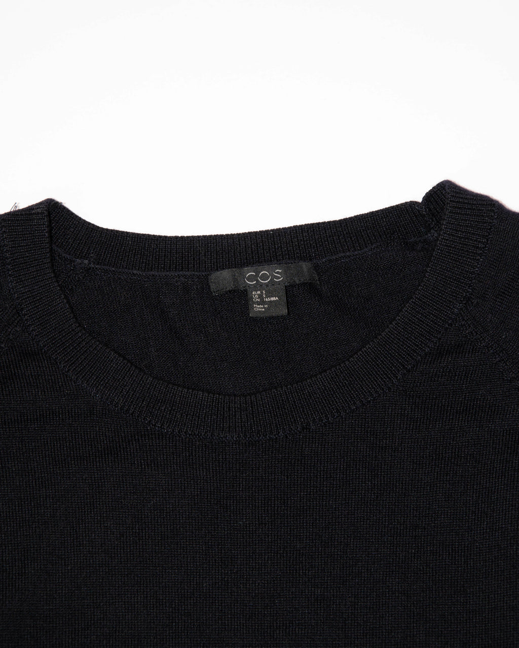 Ciemnogranatowa wełniana (merino) sukienka COS - S/M