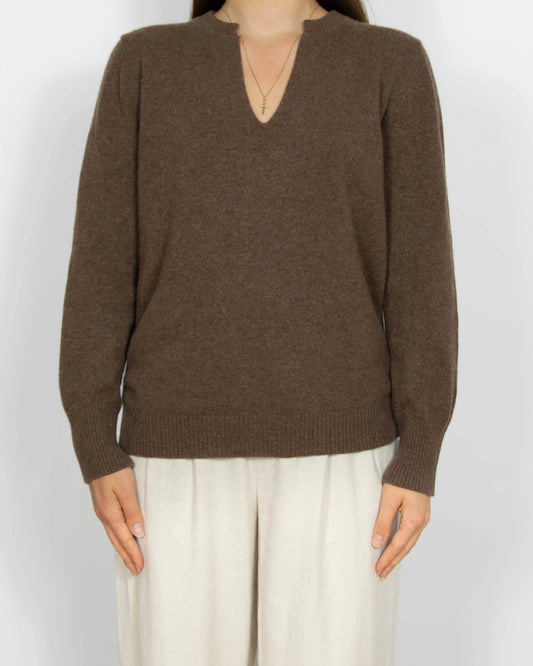 Brązowy kaszmirowy sweter RODIER Maison de Maille - M/L
