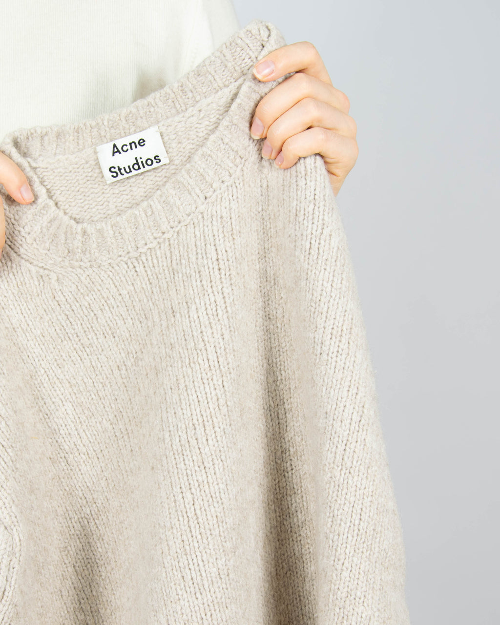 Beżowy wełniany sweter z kaszmirem Acne Studios