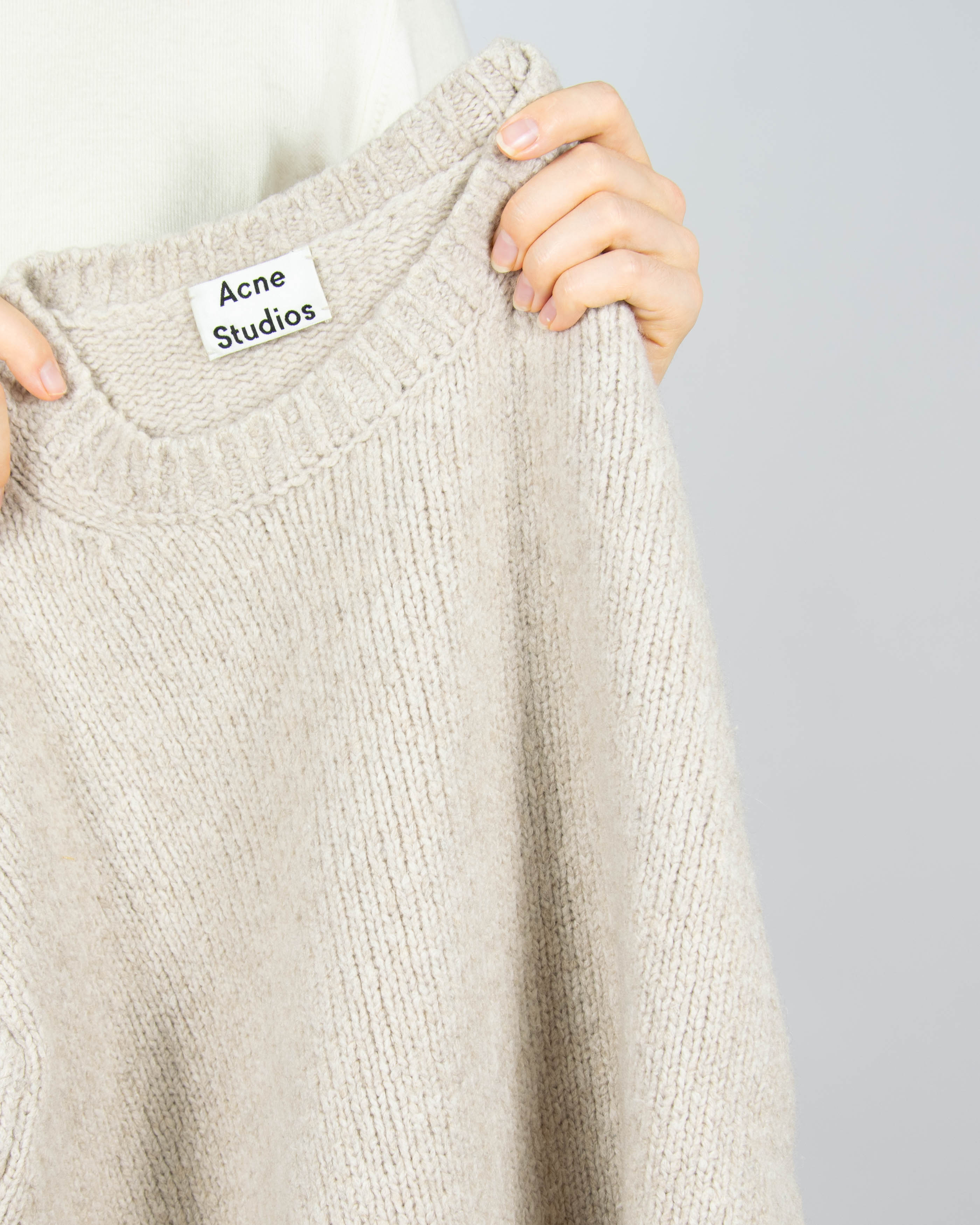 Beżowy wełniany sweter z kaszmirem Acne Studios