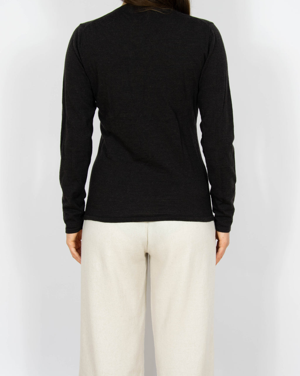 Ciemnobrązowy wełniany (merino) sweter S.MARLON - M