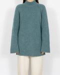 Morski wełniany (Kid Moher + merino) sweter IBEN OSLO - L