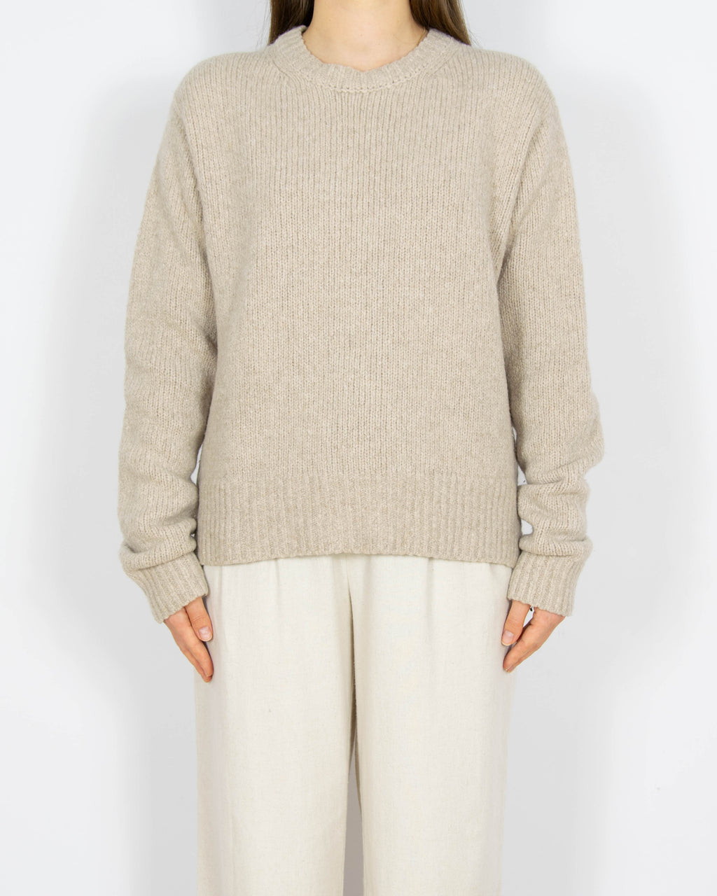 Beżowy wełniany sweter z kaszmirem Acne Studios
