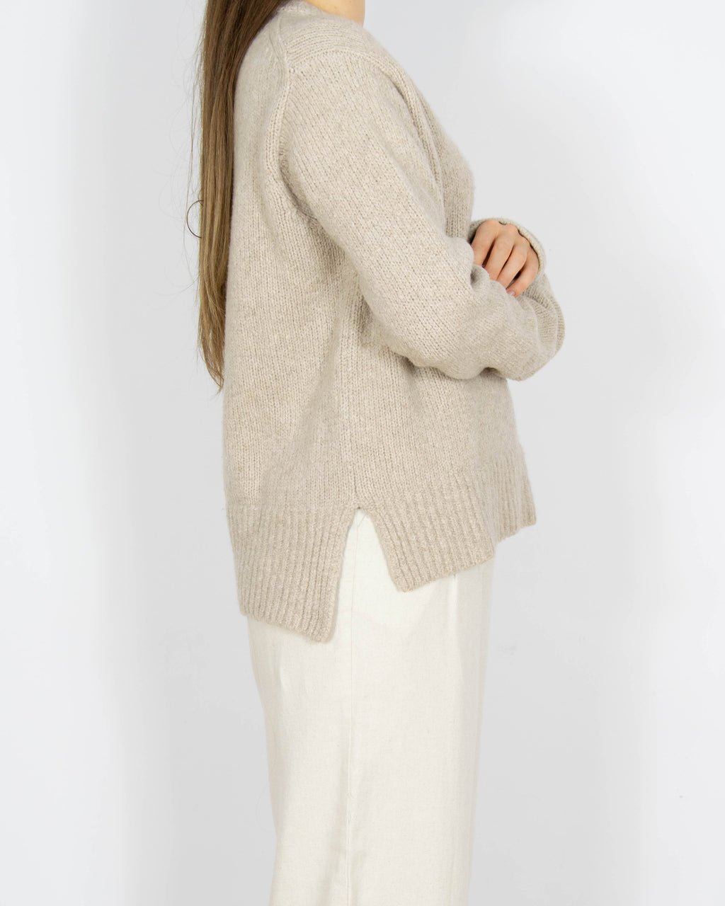 Beżowy wełniany sweter z kaszmirem Acne Studios - S/M