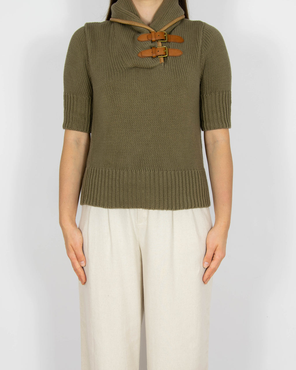 Zielony khaki bawełniany sweter Ralph Lauren - M