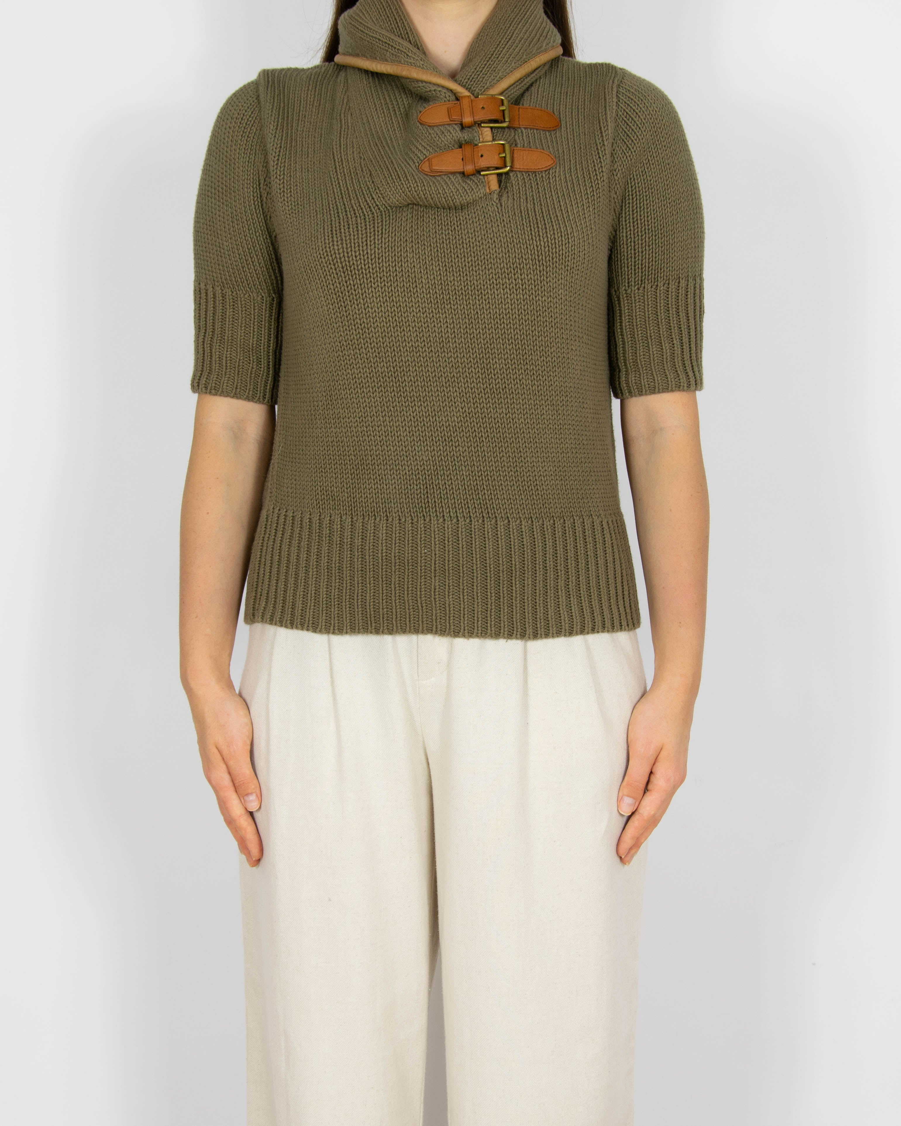 Zielony khaki bawełniany sweter Ralph Lauren - M
