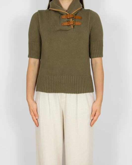 Zielony khaki bawełniany sweter Ralph Lauren - M