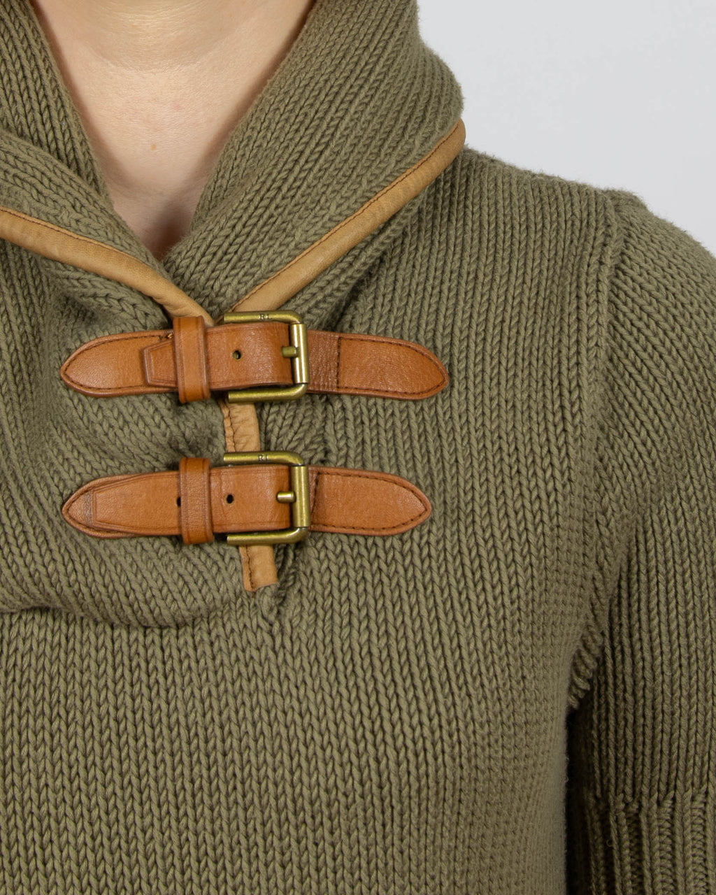 Zielony khaki bawełniany sweter Ralph Lauren - M