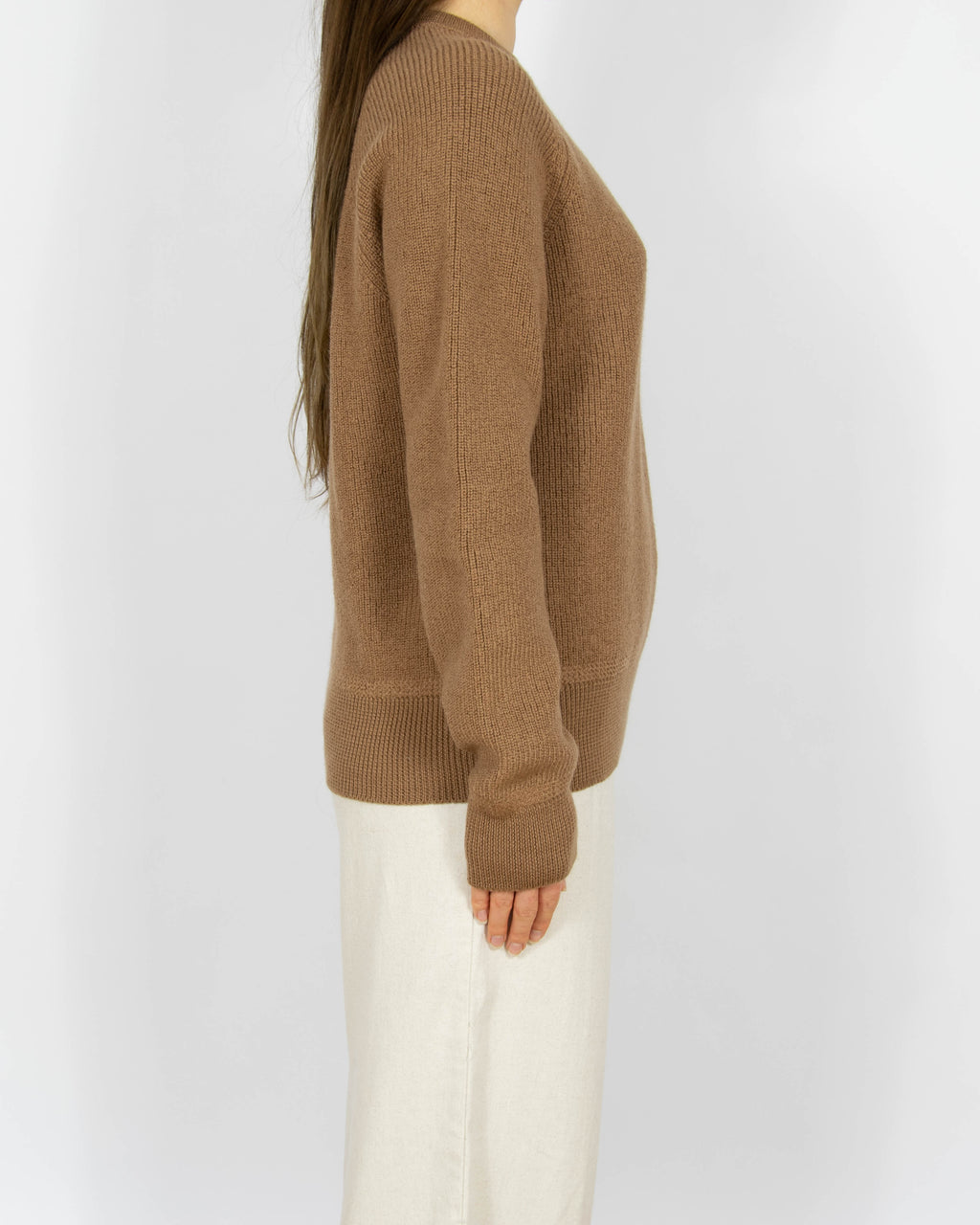 Brązowy wełniany (merino) sweter JAEGER - M