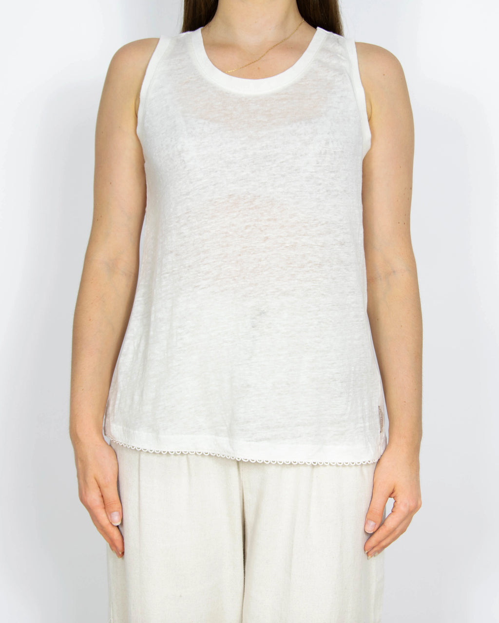Nowy biały lniany top Scotch & Soda