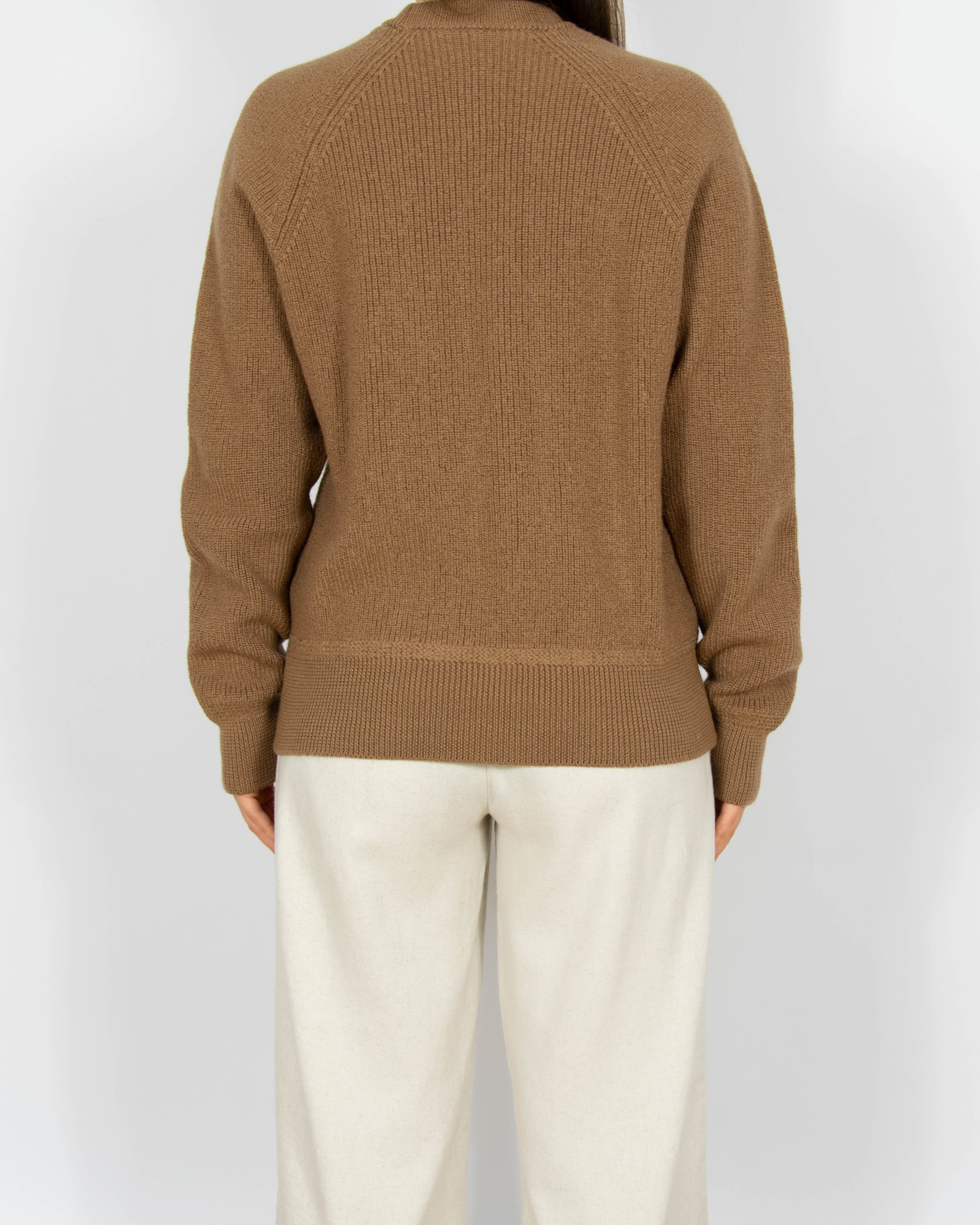 Brązowy wełniany (merino) sweter JAEGER - M