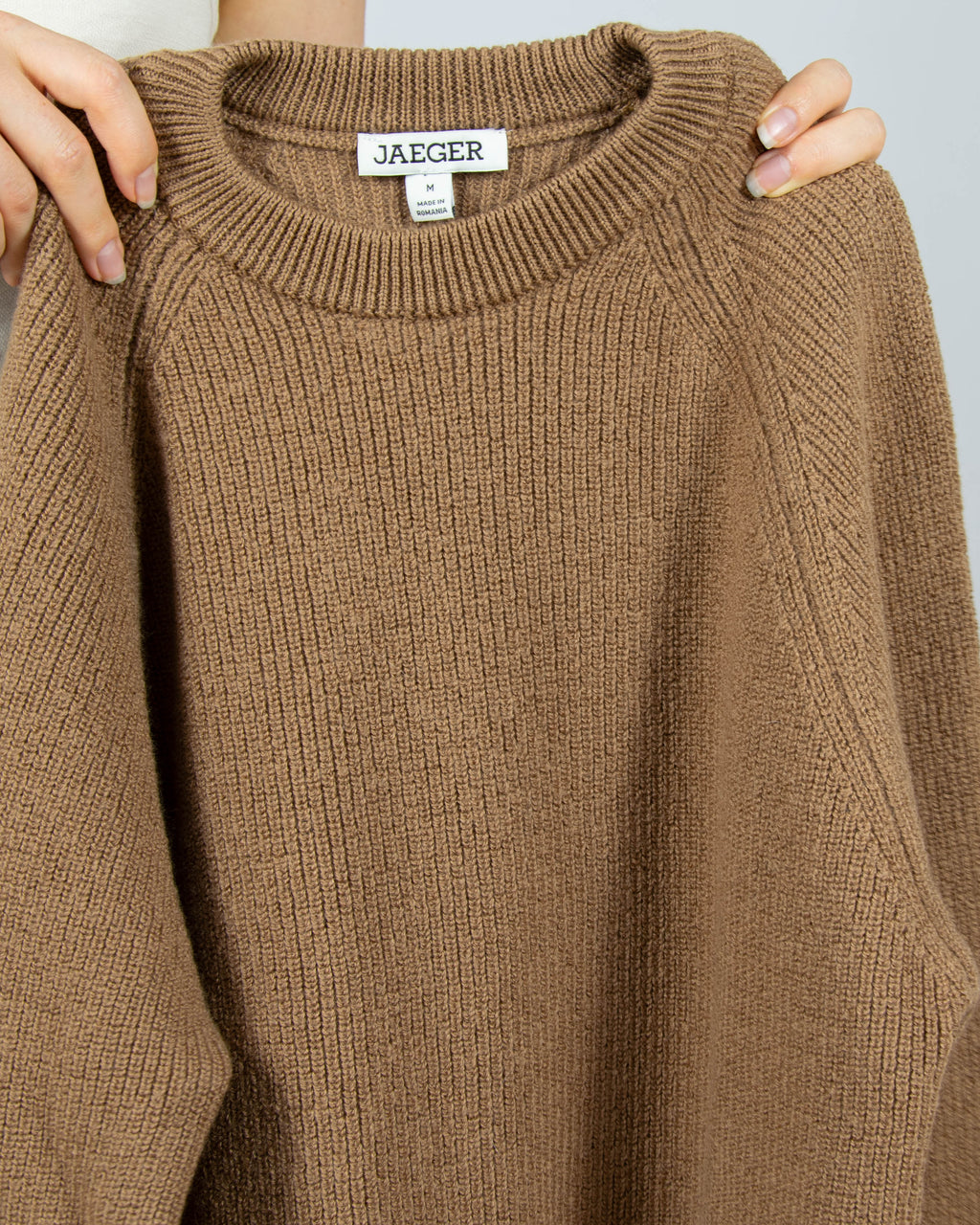 Brązowy wełniany (merino) sweter JAEGER - M