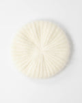 Śmietankowy wełniany (angora) beret handmade