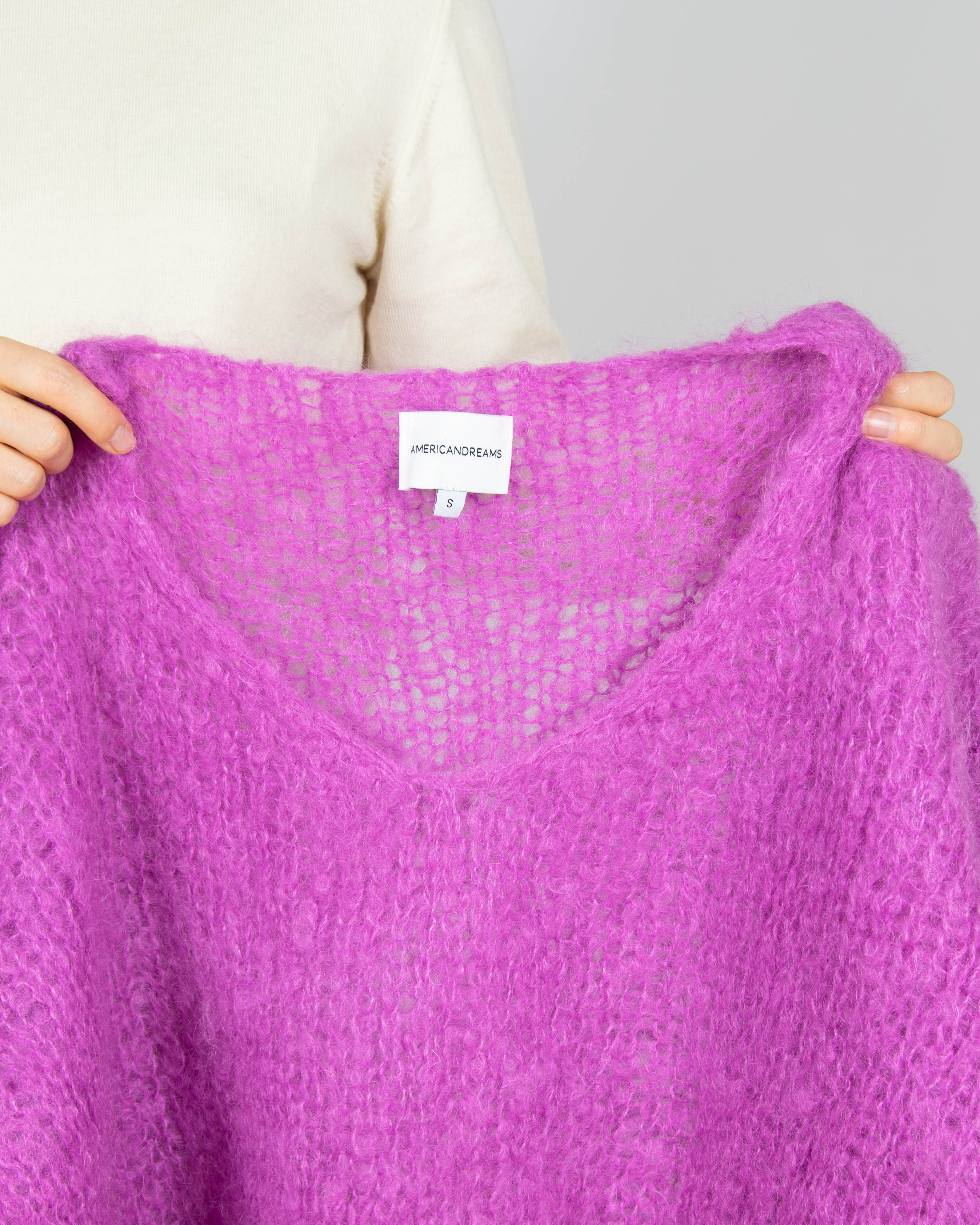 Fioletowy moherowy sweter Americandreams - S/M