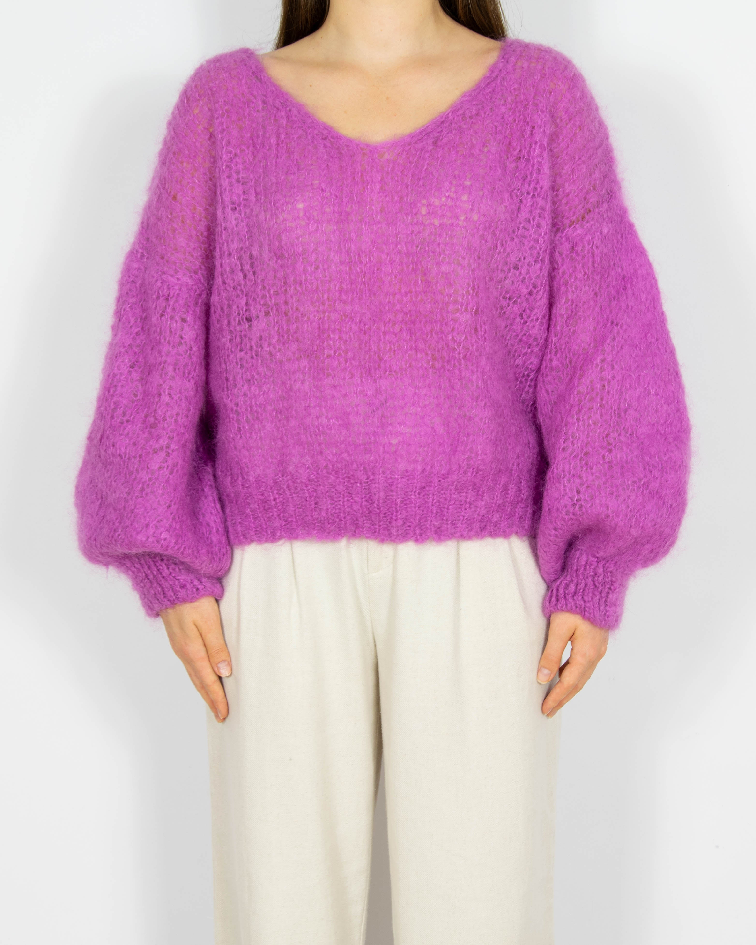 Fioletowy moherowy sweter Americandreams - S/M