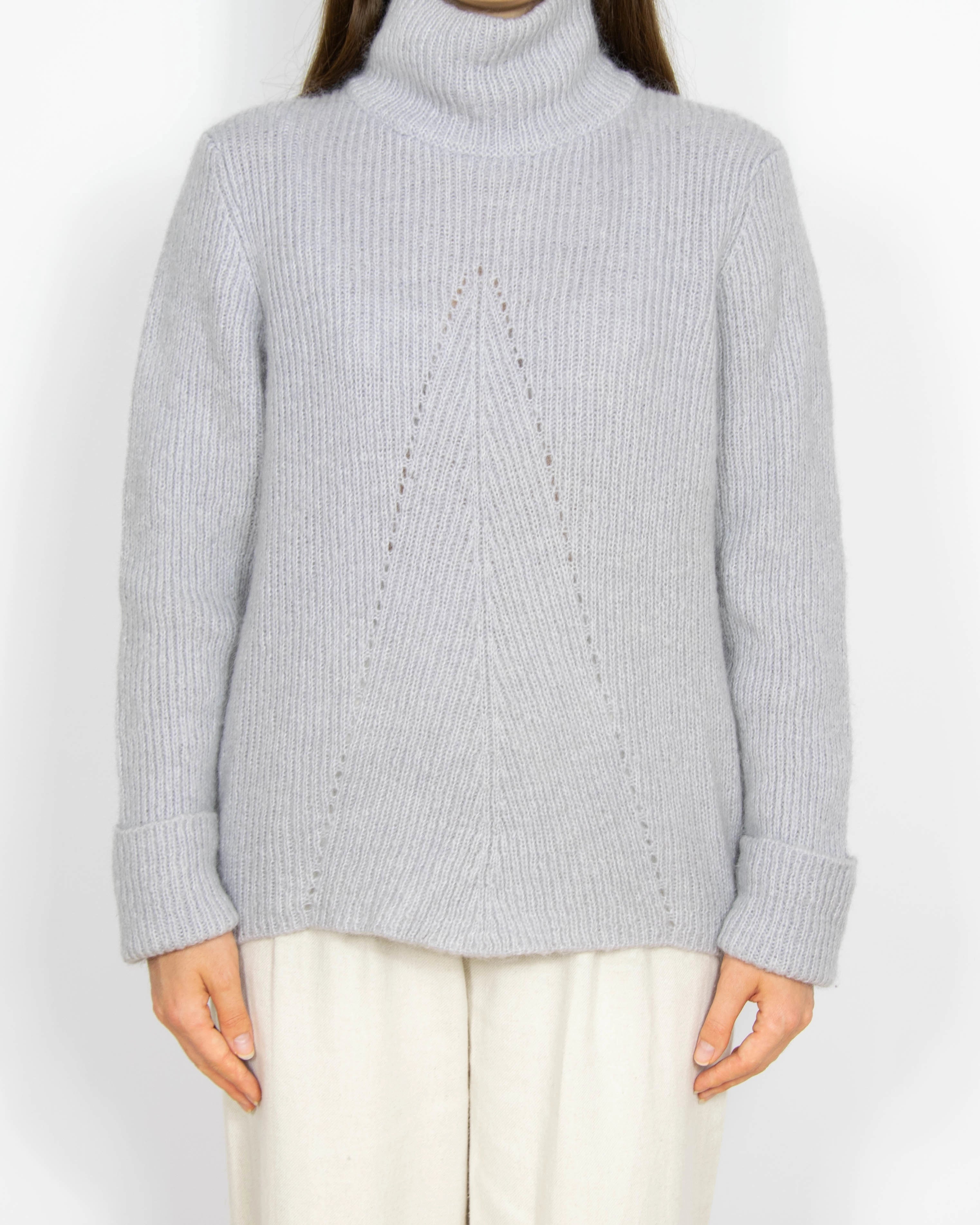 Liliowy wełniany (moher + wełna) sweter z golfem Mint Velvet - XL/XXL