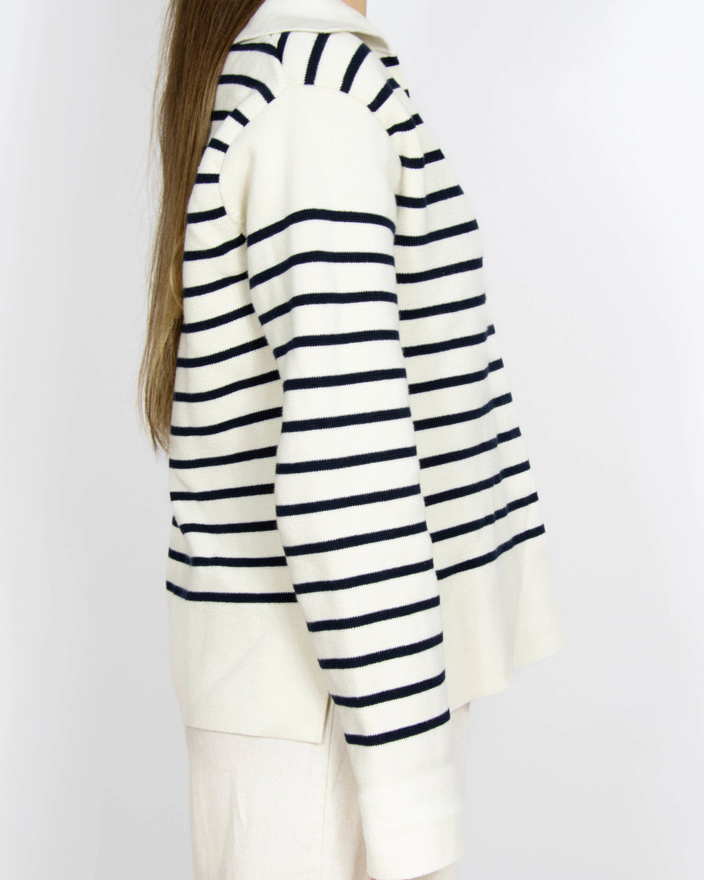 Kremowy sweter w paski Arket - S