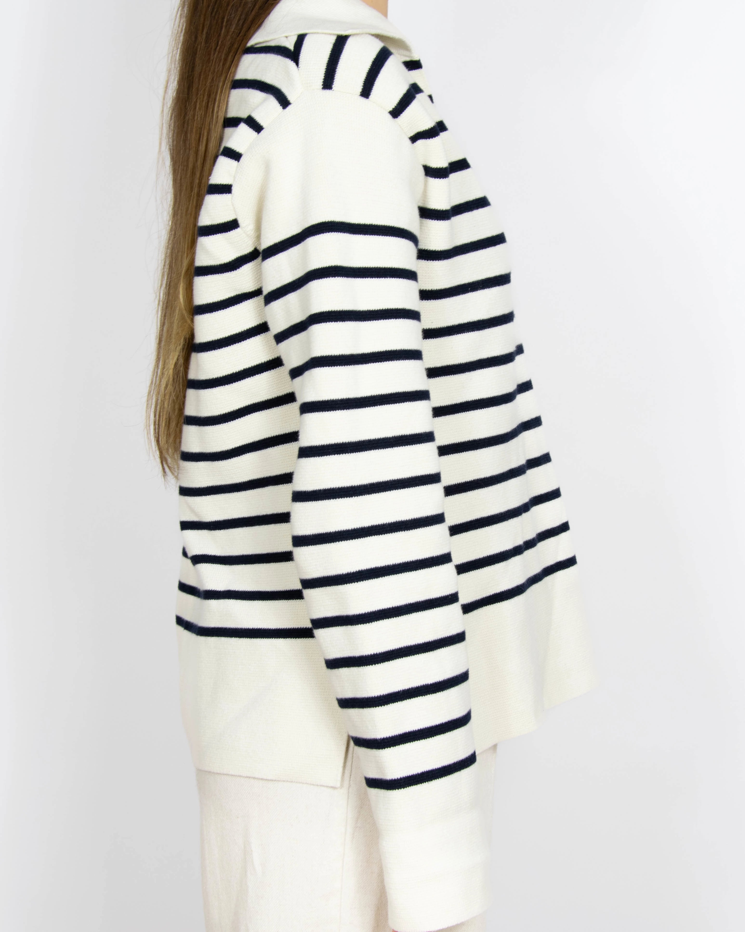 Kremowy sweter w paski Arket - S